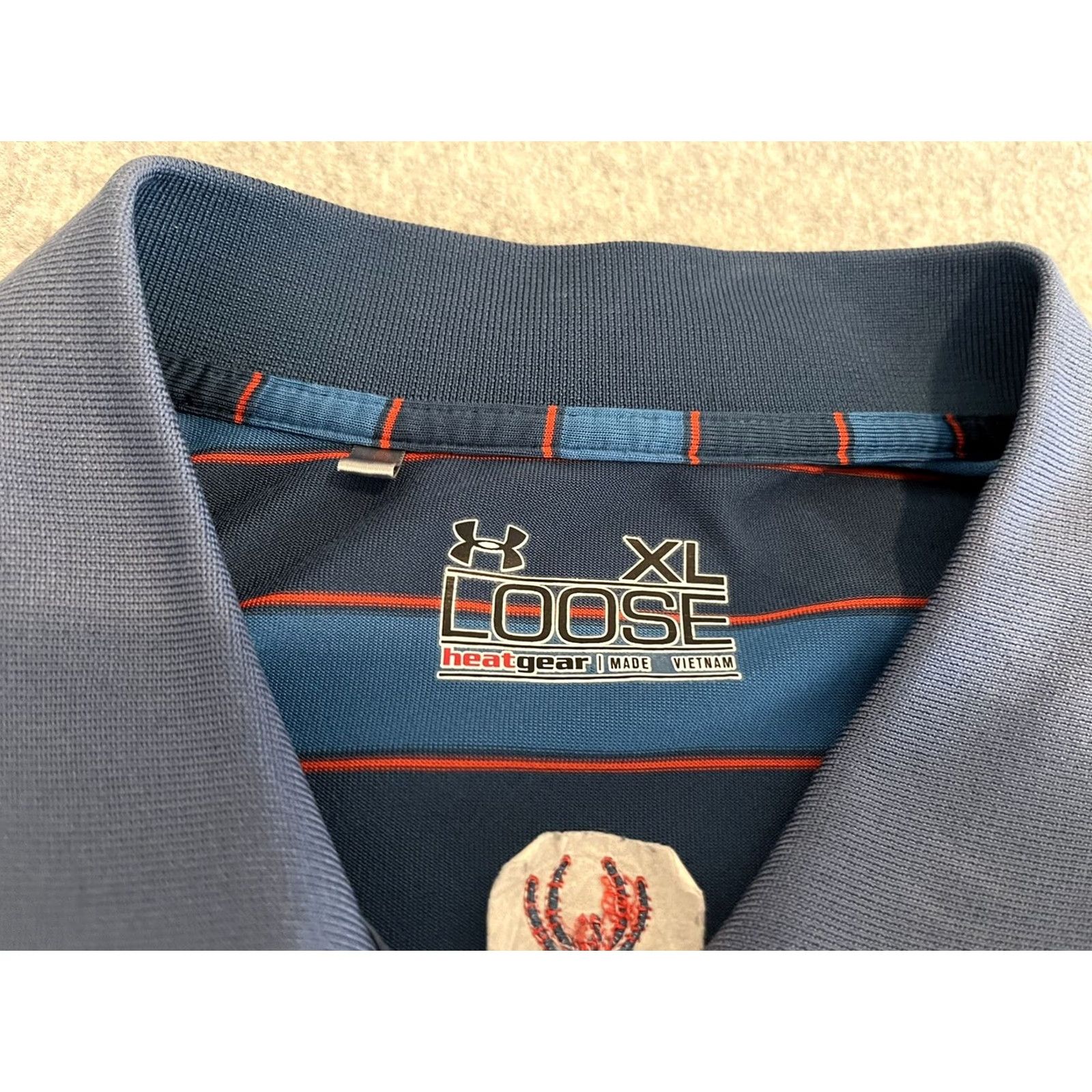 Under Armour Under Armour Polo Shirt Striped Kiahuna Golf Club Multicolor Blue Orange Gray XL Mens Regular Short Sleeve Collared Golf HeatGear Size US XL / EU 56 / 4 - 3 Thumbnail