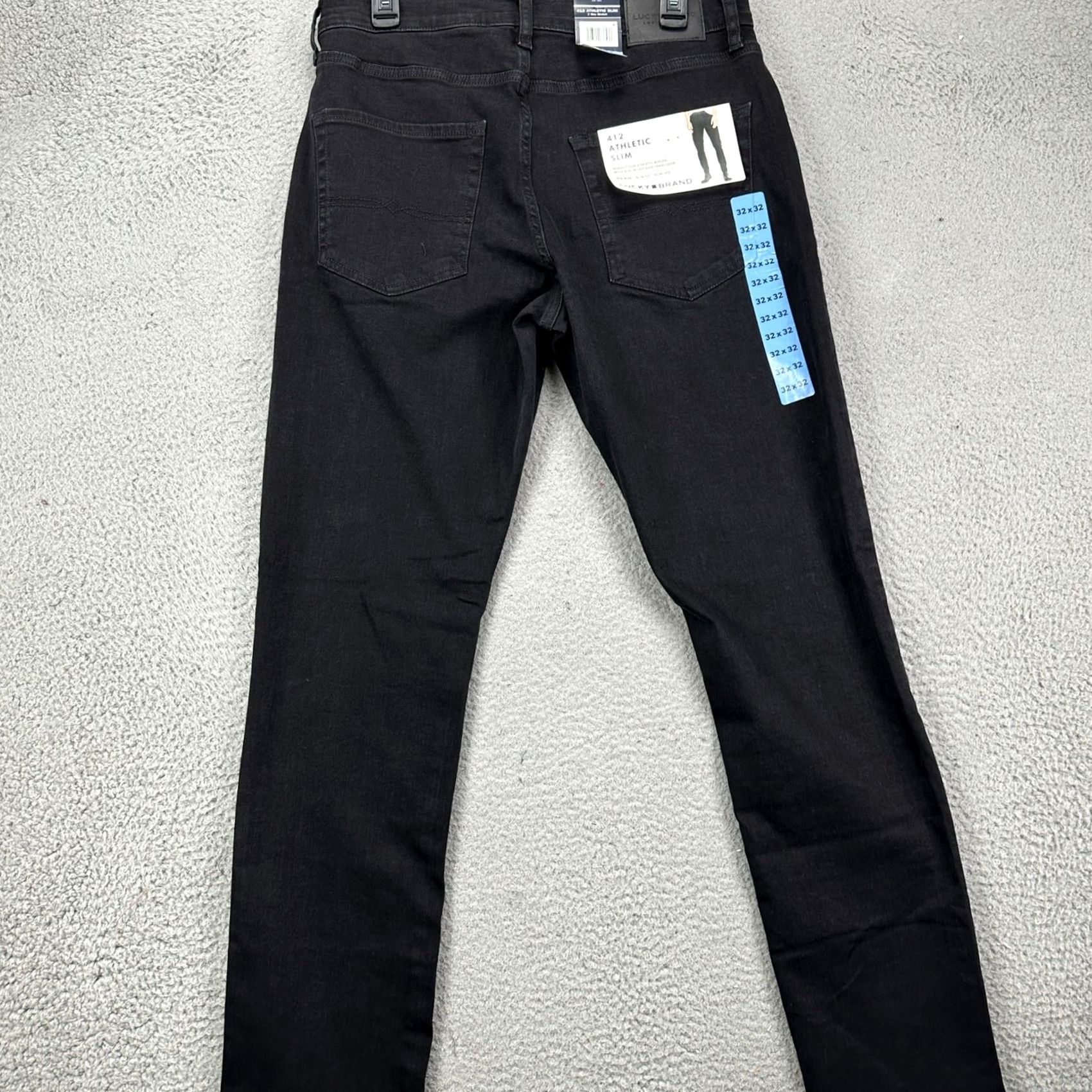 Lucky Brand Lucky Brand 412 Men Slim Jeans 32X32 Black Distressed 2 Way Stretch Athletic NEW Jeans Slim Men Black 32 32 Inseam 32 Mens Size US 32 / EU 48 - 2 Thumbnail
