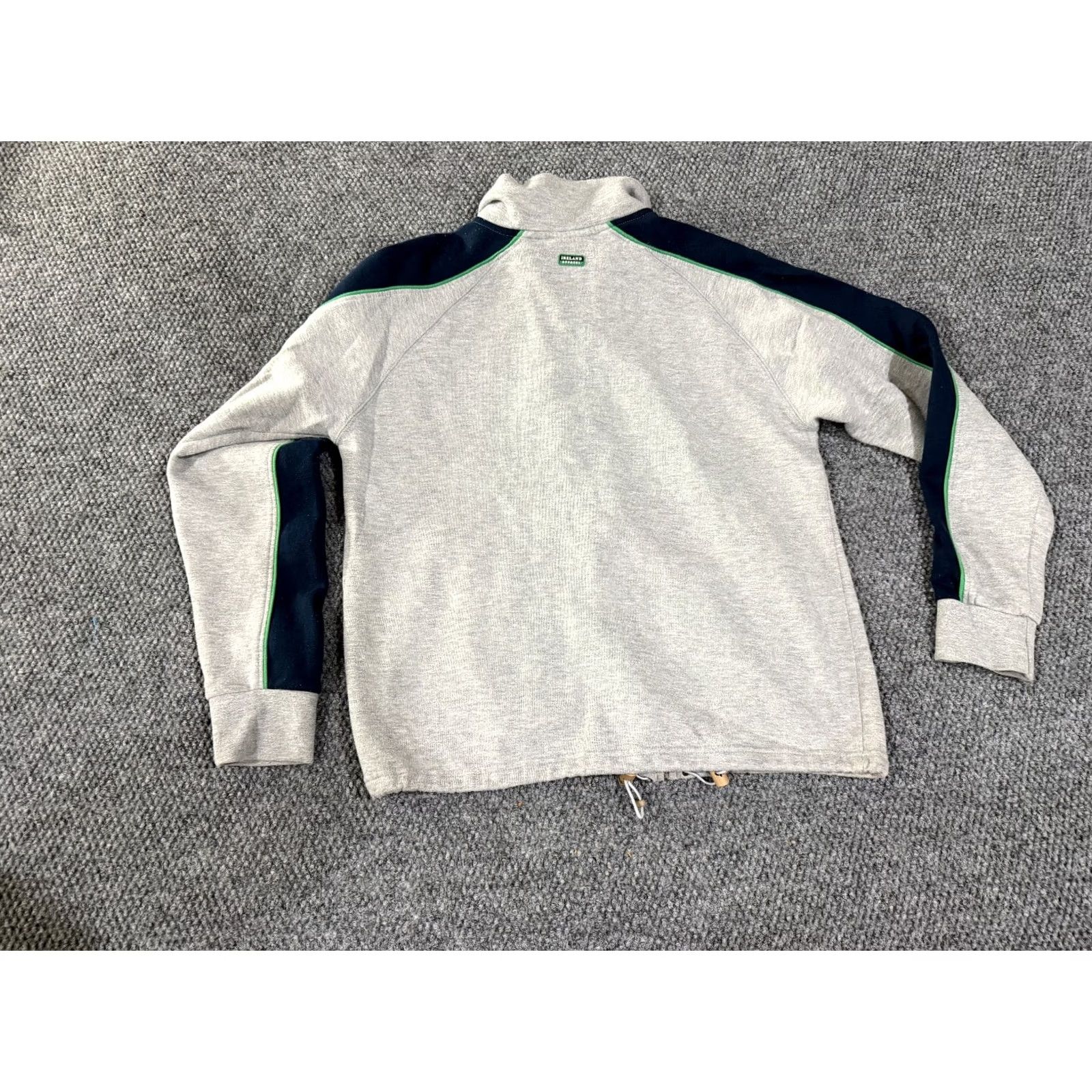 Vintage Ireland Quarter Zip Sweatshirt Mens M Gray Green Shamrock Fleece Pullover Zip Mock Neck Logo Size US M / EU 48-50 / 2 - 7 Thumbnail