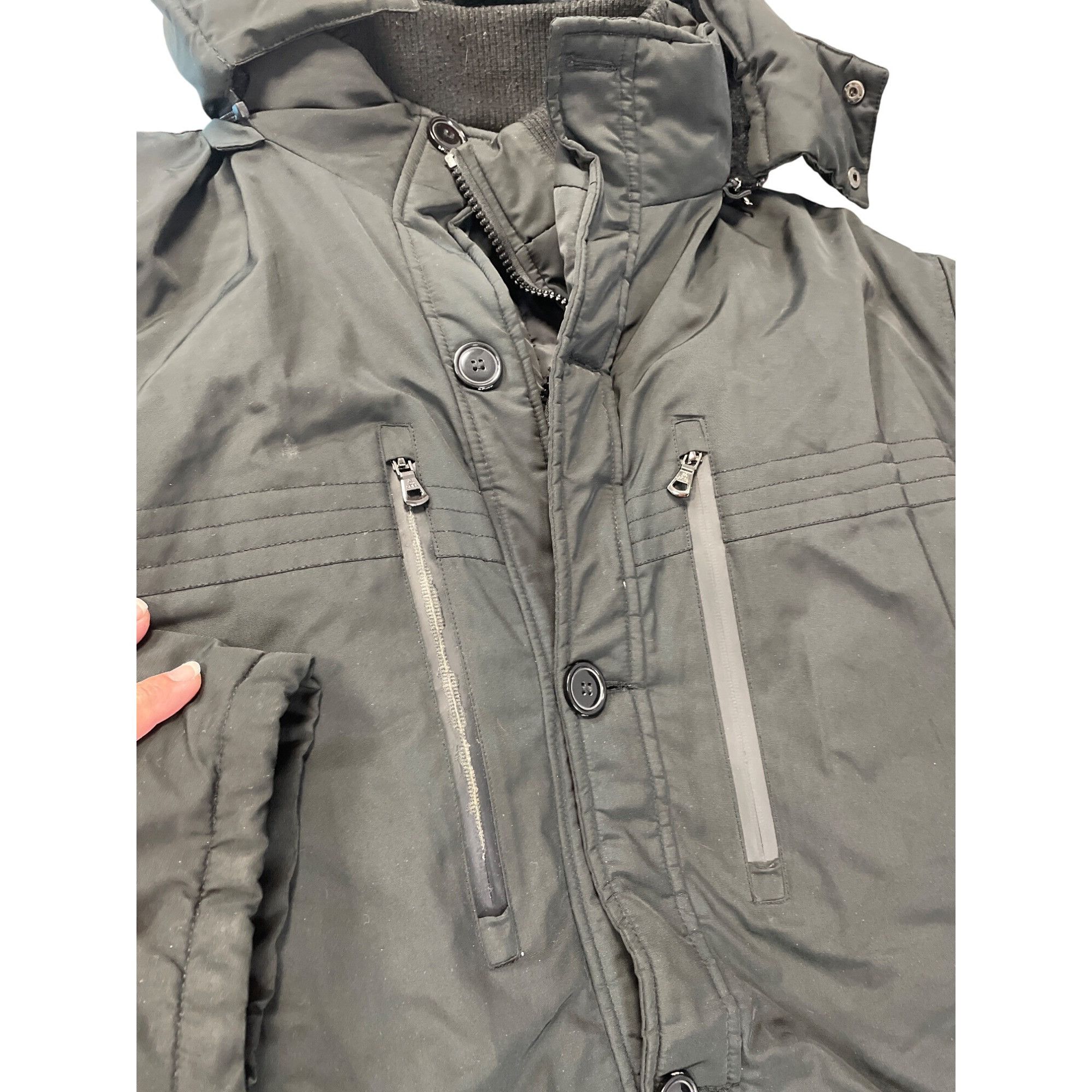 Other Spire Mens Black faux fur Hooded Winter Parka heavy winter c Size US XXL / EU 58 / 5 - 7 Thumbnail