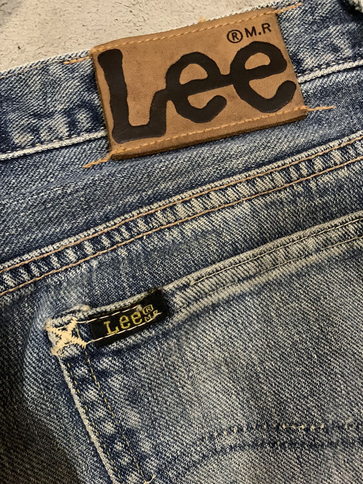 Lee Vintage Lee Riders Mud Wash Flare Distressed Jeans Size US 30 / EU 46 - 11 Thumbnail
