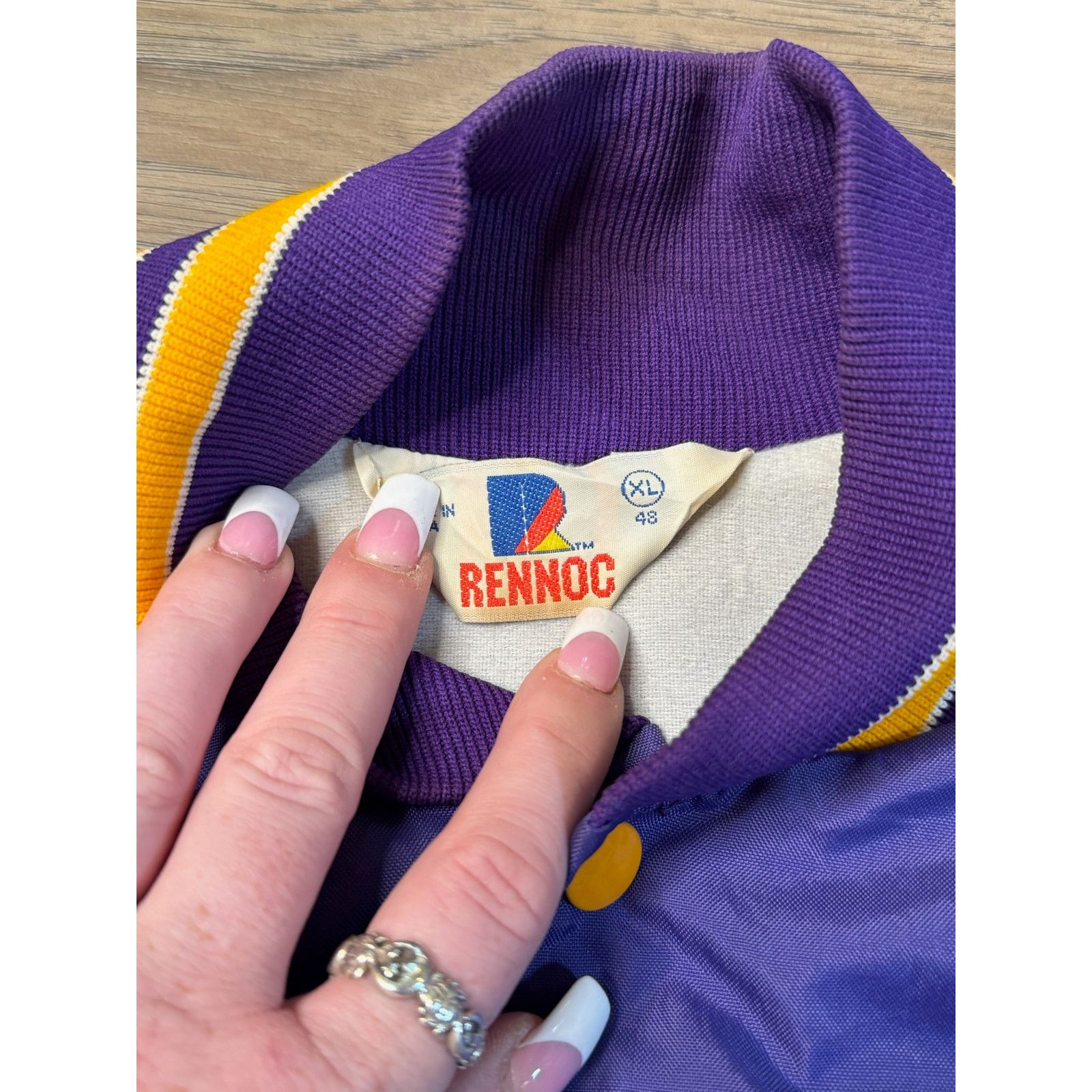 Rennoc Rennoc Varsity Jacket Men XL Purple Coach Jones Embroidery Size US L / EU 52-54 / 3 - 3 Thumbnail