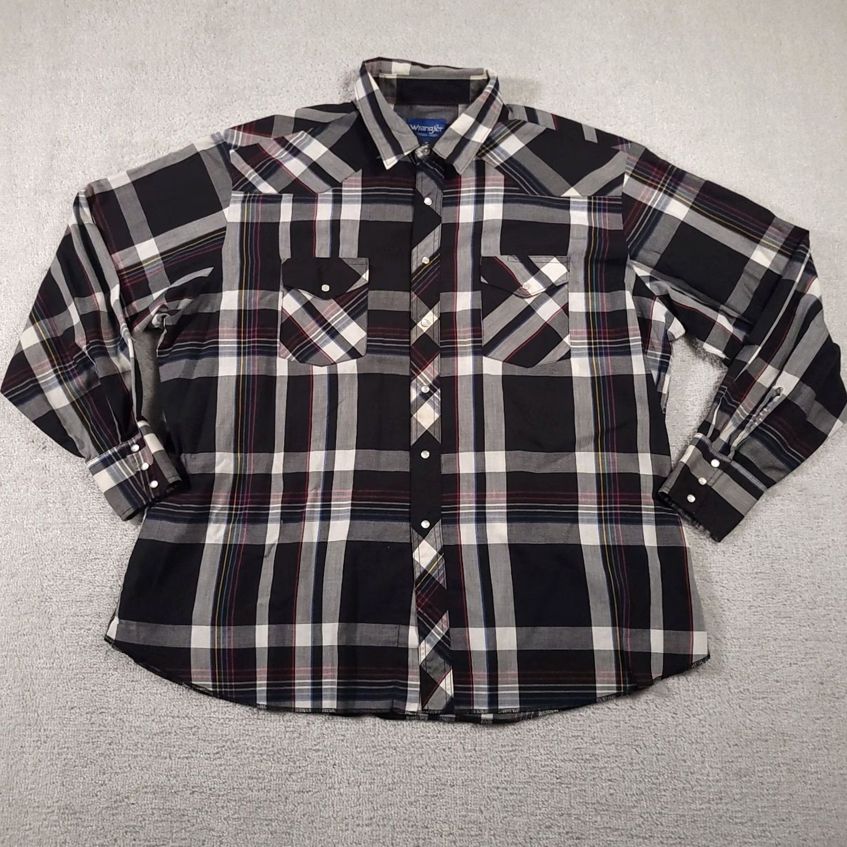Wrangler VINTAGE Wrangler Western Shirt Mens 2X Big Pearl Snap Long Sleeve Plaid Workwear Cowboy Size US XXL / EU 58 / 5 - 2 Thumbnail