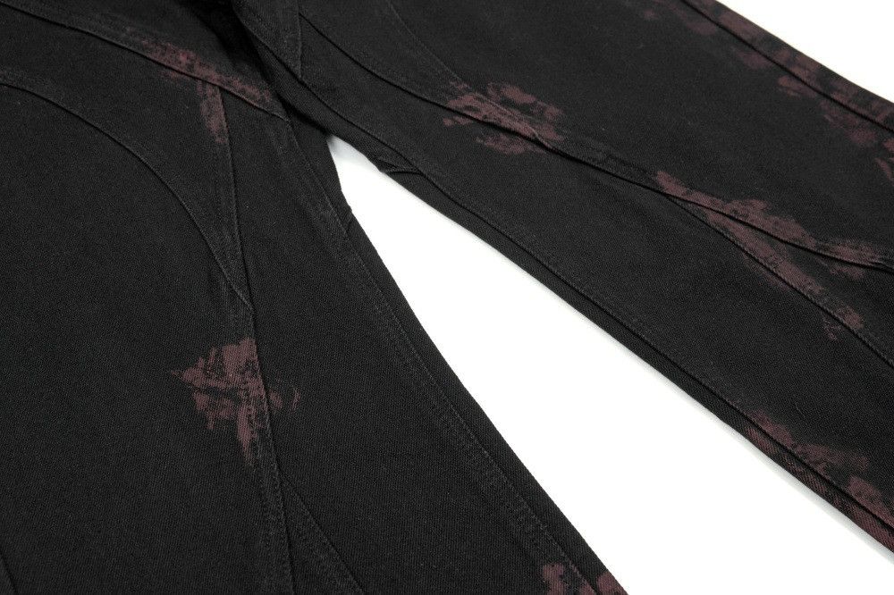 Vintage Men's heavy stitching casual ink-splashed tie-dye jeans Size US 32 / EU 48 - 4 Thumbnail