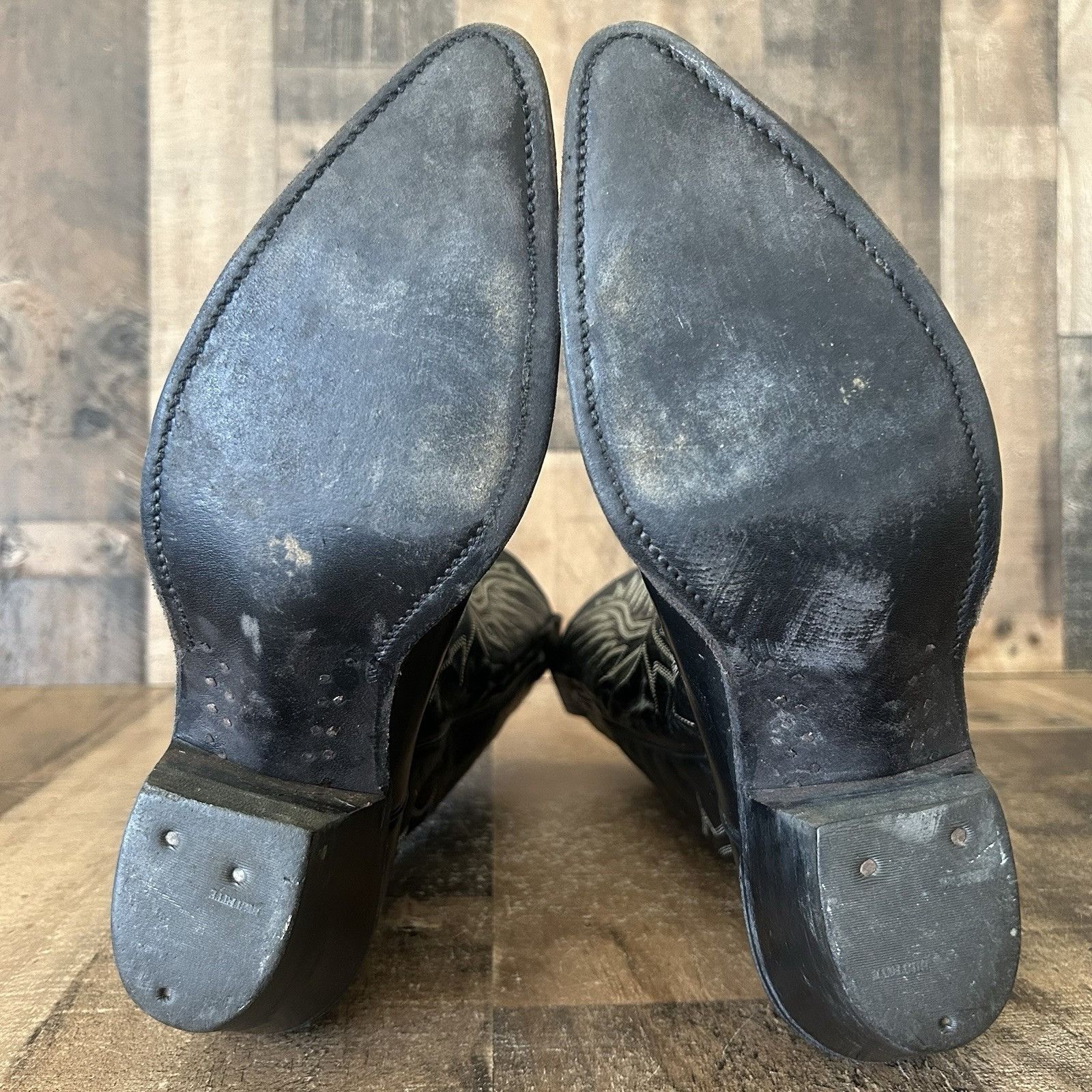 Nocona Boots Nocona Vintage Classic Black Western Cowboy Boots Mens 8 D Size US 8 / EU 41 - 5 Thumbnail