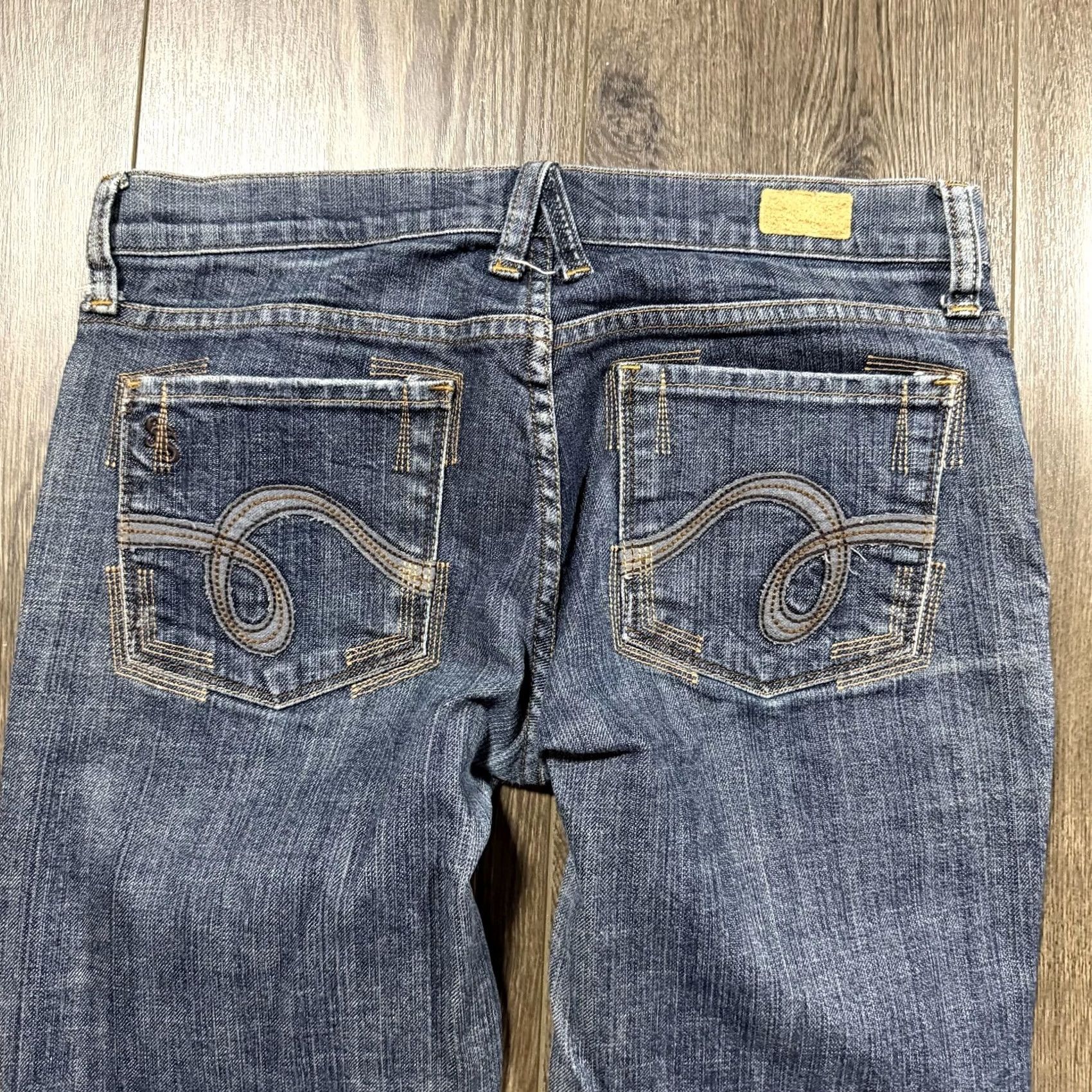 Vintage See Thru Soul Jeans Bootcut Womens 27 Medium Wash Blue Denim Distressed Pockets Embroidered Logo 5-Pocket Size 27" / US 4 / IT 40 - 3 Thumbnail