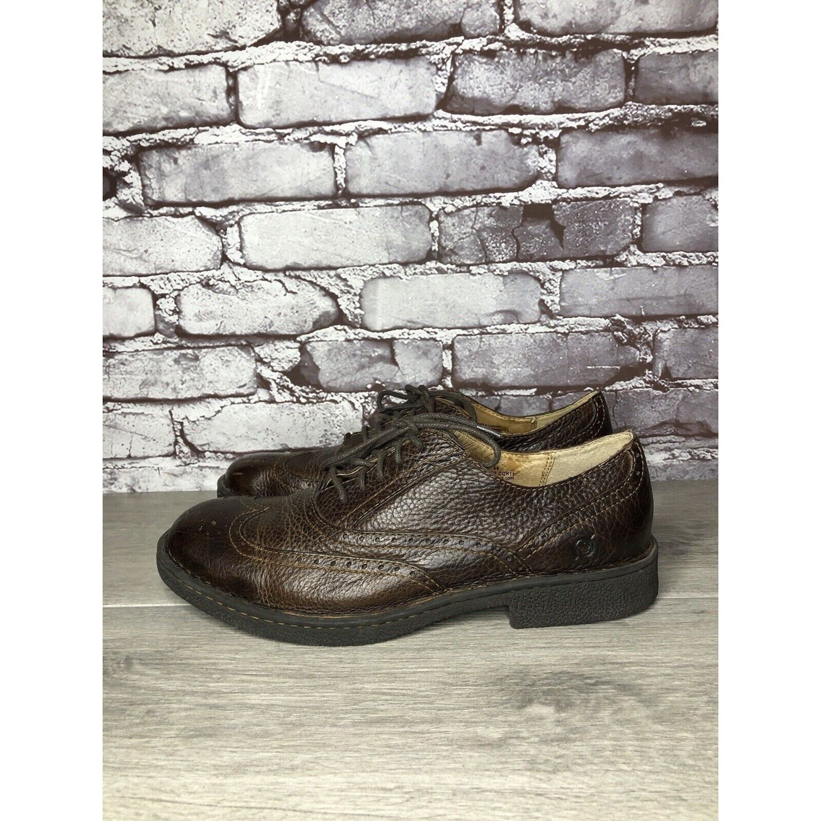 Born Born Brown Leather Brogue Wingtip Oxfords Lace Casual Shoes Size US 10 / EU 43 - 24 Thumbnail