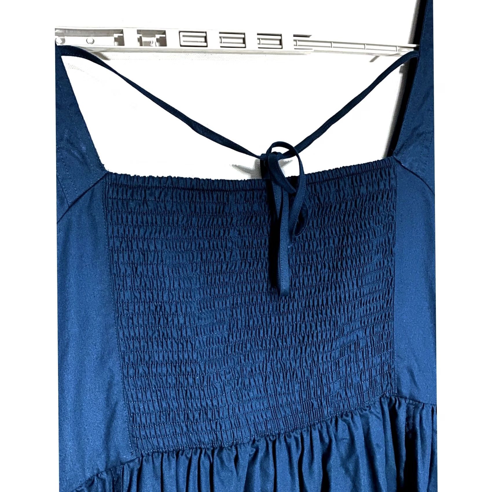 Vintage Ava & Viv Ballon Sleeve Woven Midi A-Line Dress 2X Cottagecore Boho NWT Grey/Blue Handmade? Size XXL / US 16-18 / IT 52-54 - 4 Thumbnail