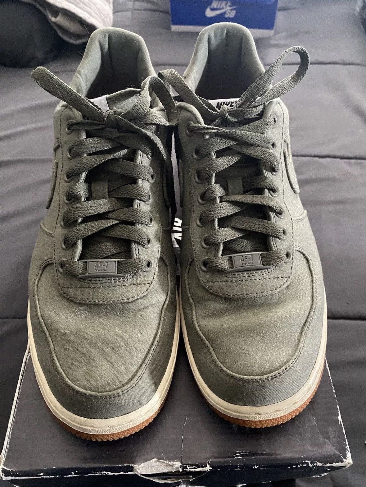 Nike × Supreme Nike Supreme x Air Force 1 Premium 08 NRG Low Cargo Khaki Size US 8.5 / EU 41-42 - 5 Thumbnail