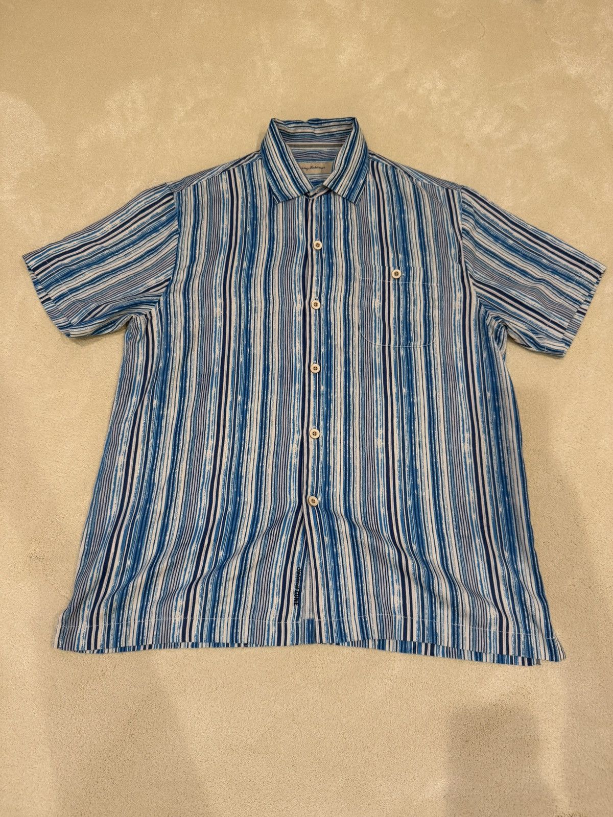 Tommy Bahama Tommy Bahama Blue Stripe Button Up Size US M / EU 48-50 / 2 - 1 Thumbnail
