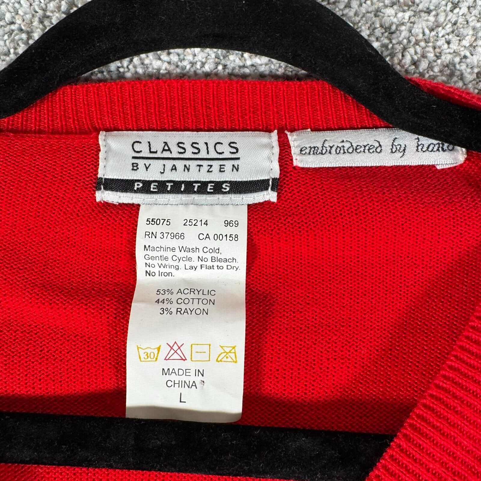 Other Classics by Jantzen Sweater Blouse Set L Petite Embroidered Size L / US 10 / IT 46 - 5 Thumbnail