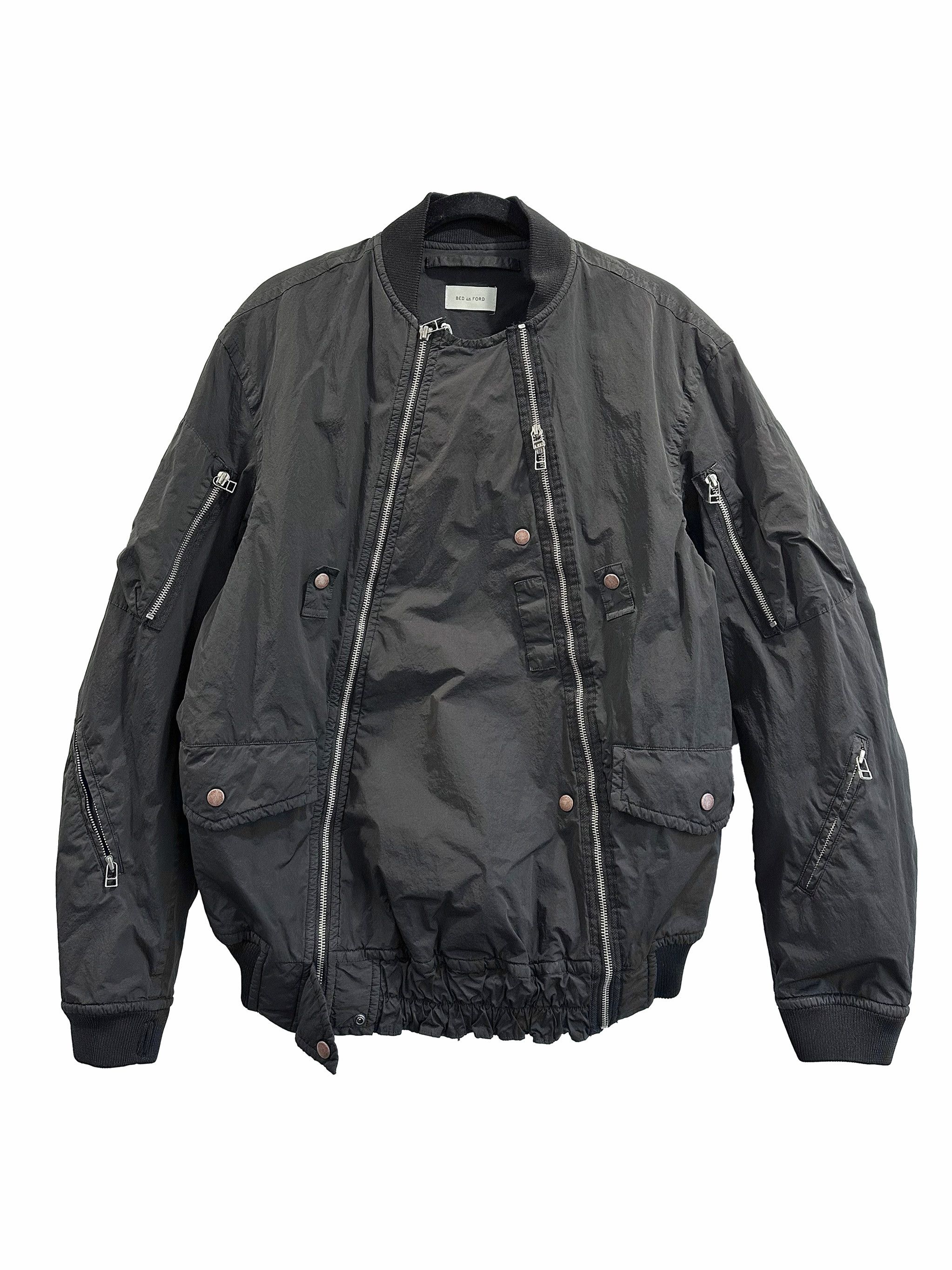 Pre-owned Bed J W Ford Bed Jw Ford Double Zip Bomber Jacket In Black