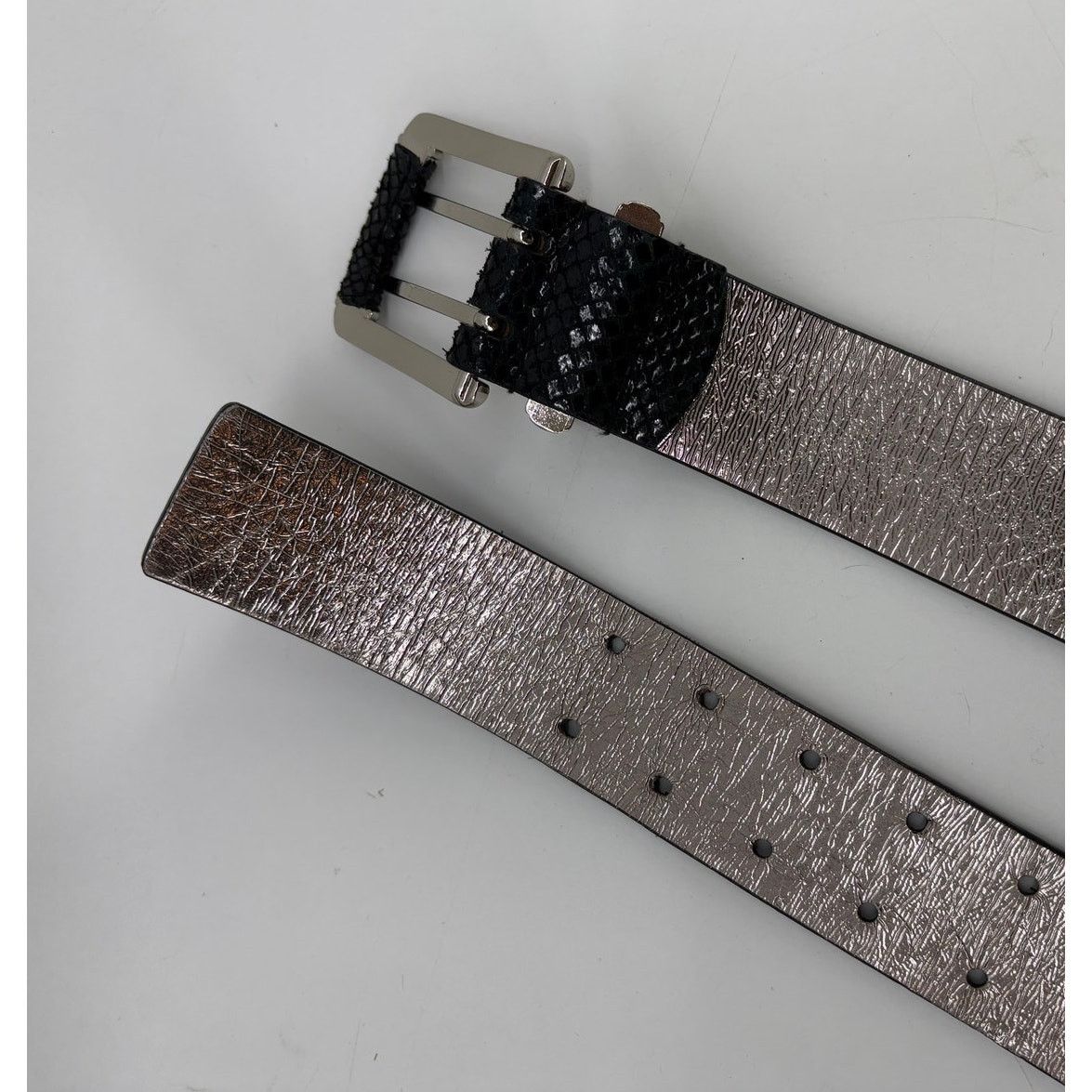 Michael Kors Michael Kors Women's Belt Small Black Python Embossed Size ONE SIZE - 9 Thumbnail