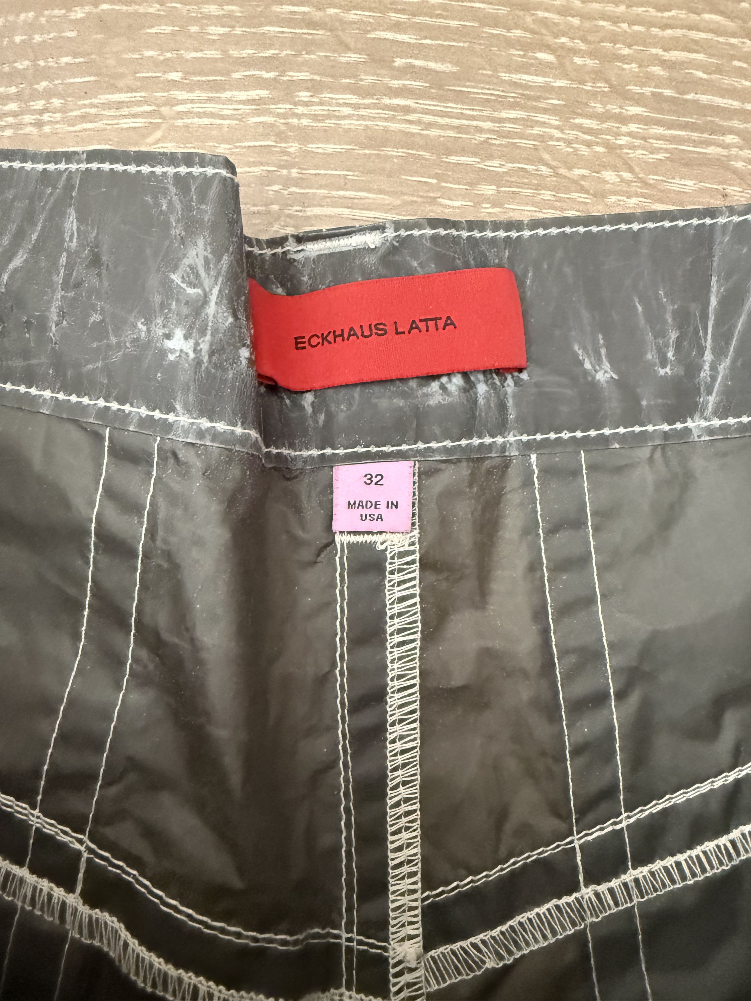 Eckhaus Latta Ultra Wide Baggy Waxed Nylon Jeans Size US 32 / EU 48 - 8 Thumbnail