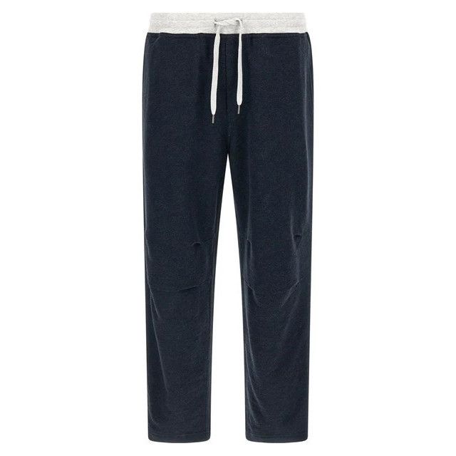 BRUNELLO CUCINELLI Blue Cotton/Linen Sweat Trousers New & Au