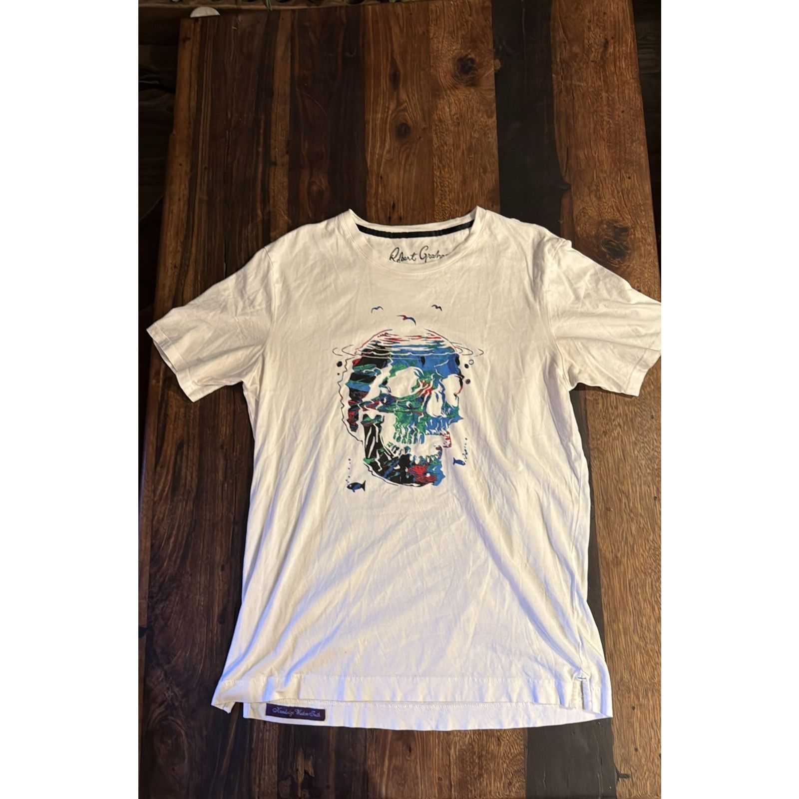 Robert Graham Robert Graham Skull Graphic Tee White Men’s Short Sleeve M Size US M / EU 48-50 / 2 - 1 Thumbnail