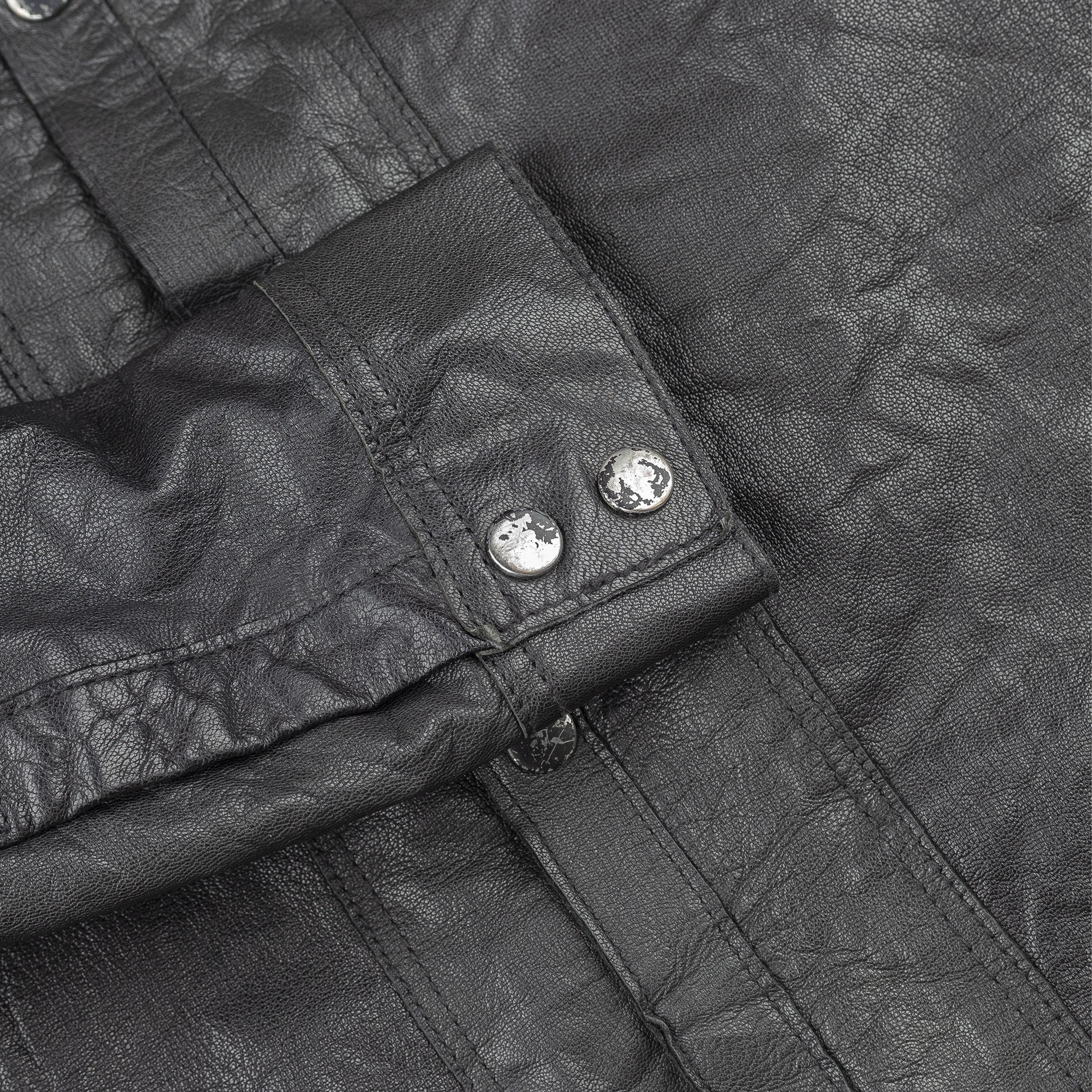 Allsaints ALLSAINTS SPITALFIELDS Black Leather Button Up Jacket (M) Size US M / EU 48-50 / 2 - 4 Thumbnail
