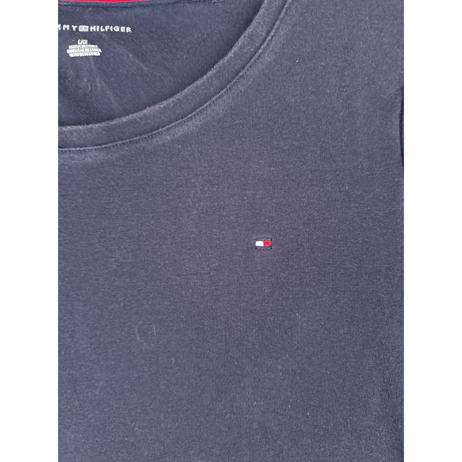 Tommy Hilfiger Tommy Hilfiger Shirt Womens Large Blue Crew Neck Short Sleeve 100% Cotton Logo Casual Sports Size L / US 10 / IT 46 - 6 Thumbnail