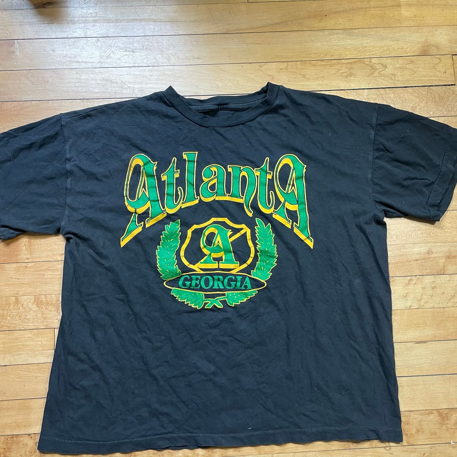 Vintage 90s Atlanta Georgia T Shirt Mens M L Black Single Stitch Size US L / EU 52-54 / 3 - 1 Thumbnail