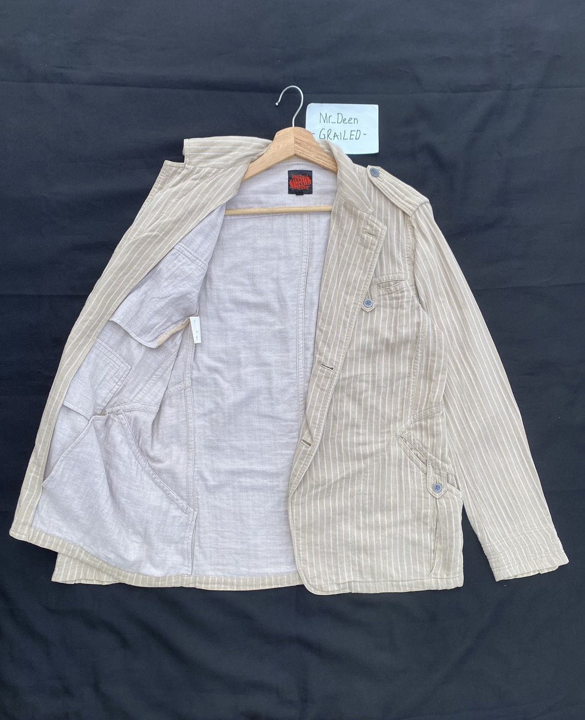 Jean Paul Gaultier Rare Vintage Jean Paul Gaultier JPG Stripes Cotton Jacket Size US M / EU 48-50 / 2 - 6 Thumbnail