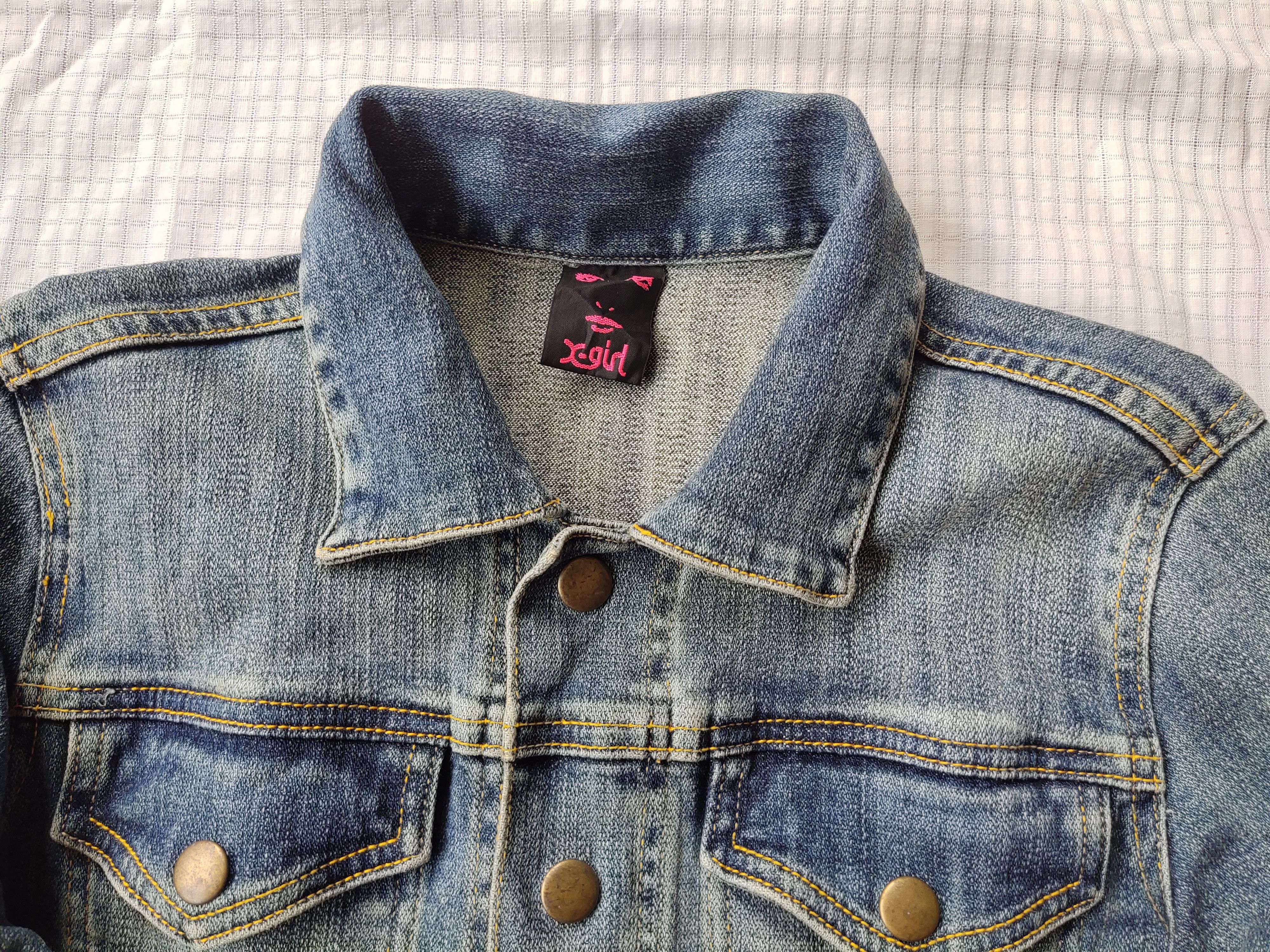 Japanese Brand × X-Girl (D34) X-Girl Japan Stretch Denim Short Dress 3/4 Sleeve Sz 1 Size S / US 4 / IT 40 - 3 Thumbnail