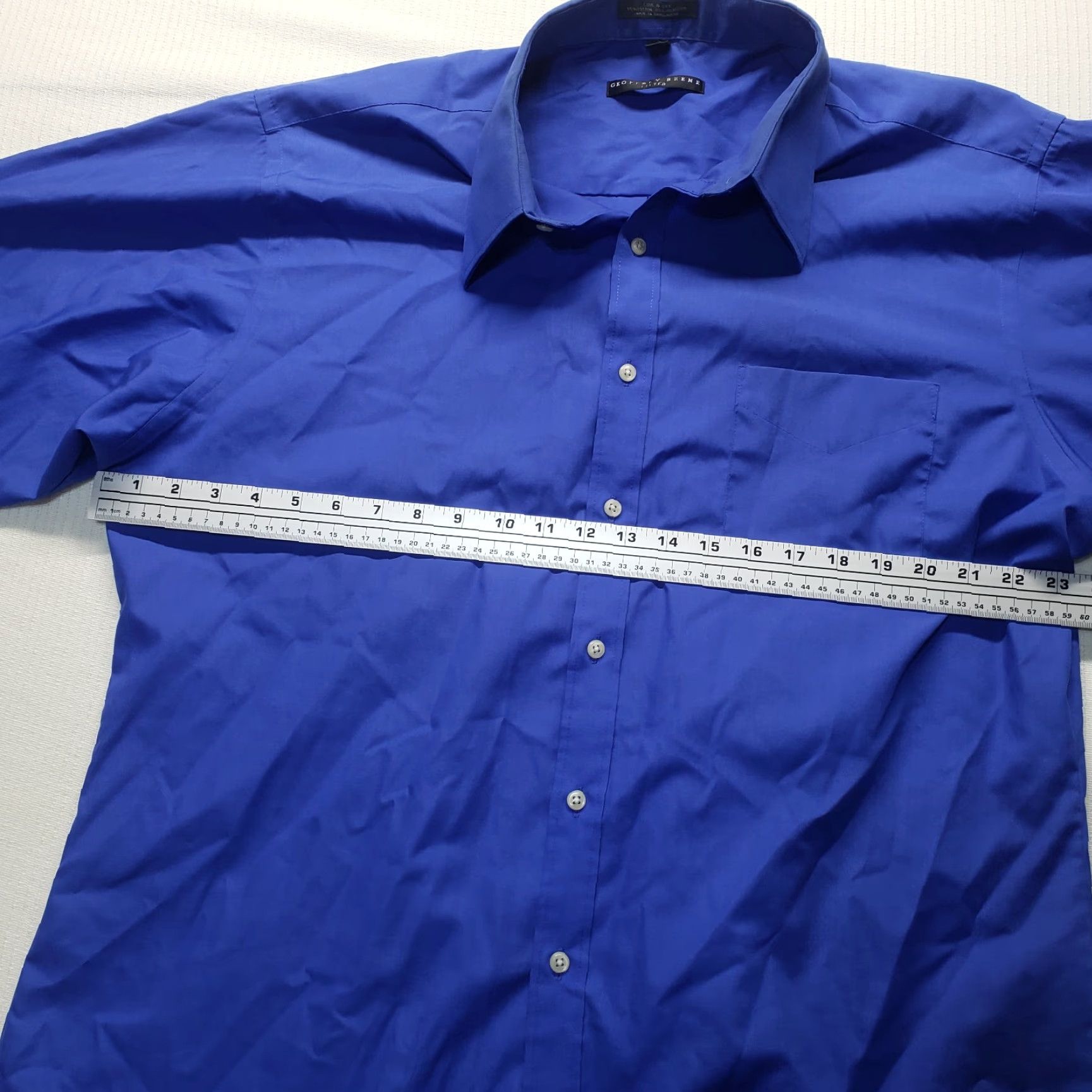 Geoffrey Beene Geoffrey Beene Fitted Shirt Light Blue Long Sleeve Button Up Mens 2XL Size US XXL / EU 58 / 5 - 3 Thumbnail