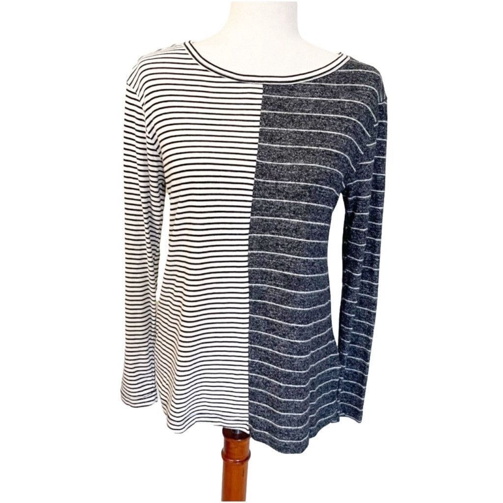 Anthropologie NWOT Anthropologie Black & White Striped Long-Sleeve Top, XS Size XS / US 0-2 / IT 36-38 - 3 Thumbnail