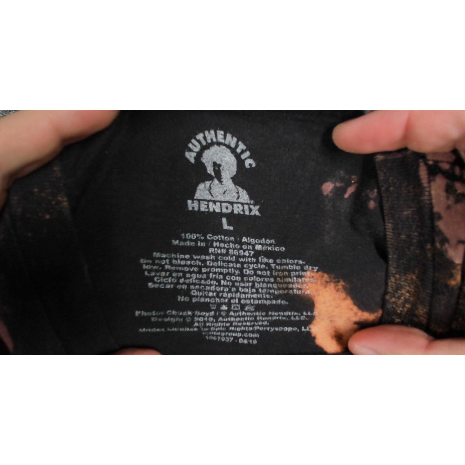 Jimi Hendrix Authentic Hendrix Custom Bleach Tie-Dye Band Tee Size US M / EU 48-50 / 2 - 5 Thumbnail
