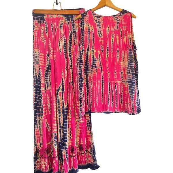 Vintage Vintage embroidered batik tie dye two piece set Size 30" / US 8 / IT 44 - 3 Thumbnail