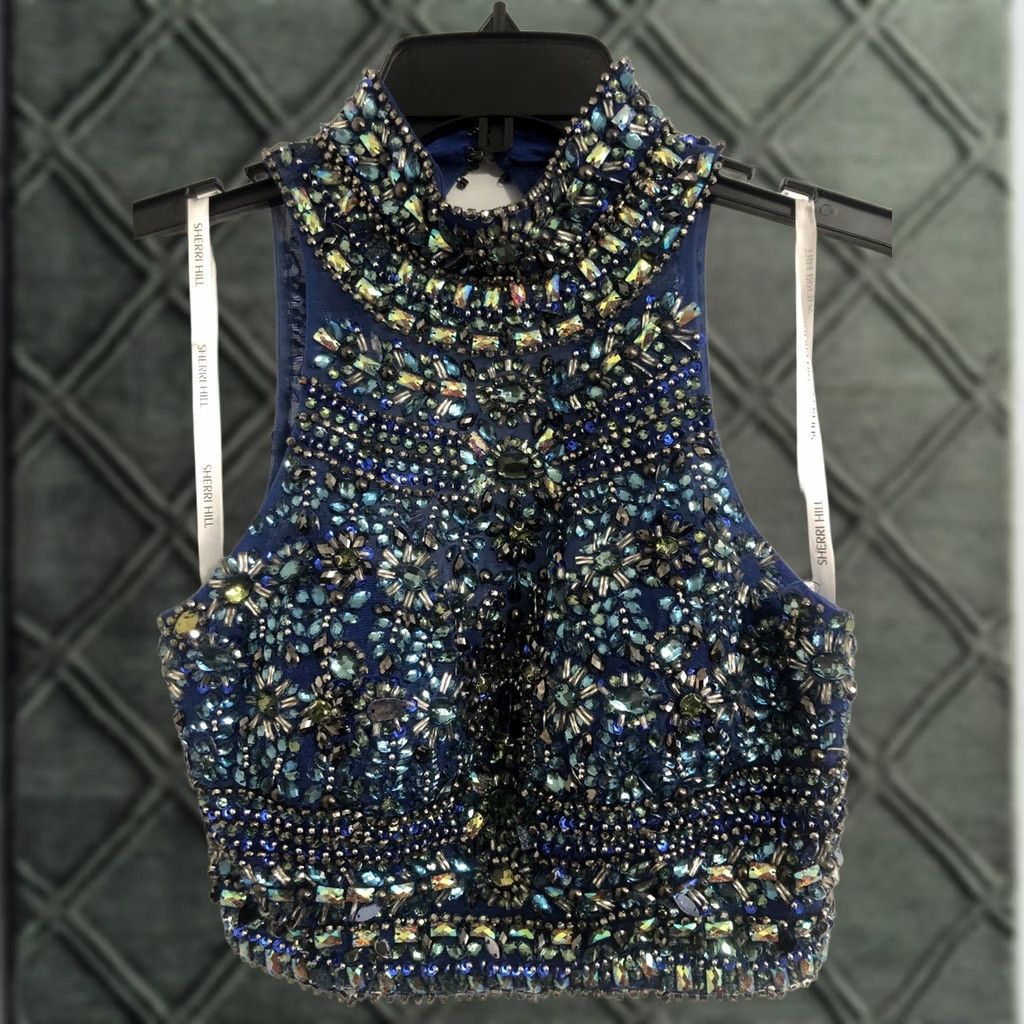 Vintage VINTAGE Sherri Hill Formal Jeweled Halter Top For Skirt Dress Prom Size XXS / US 00 / IT 34 - 1 Thumbnail