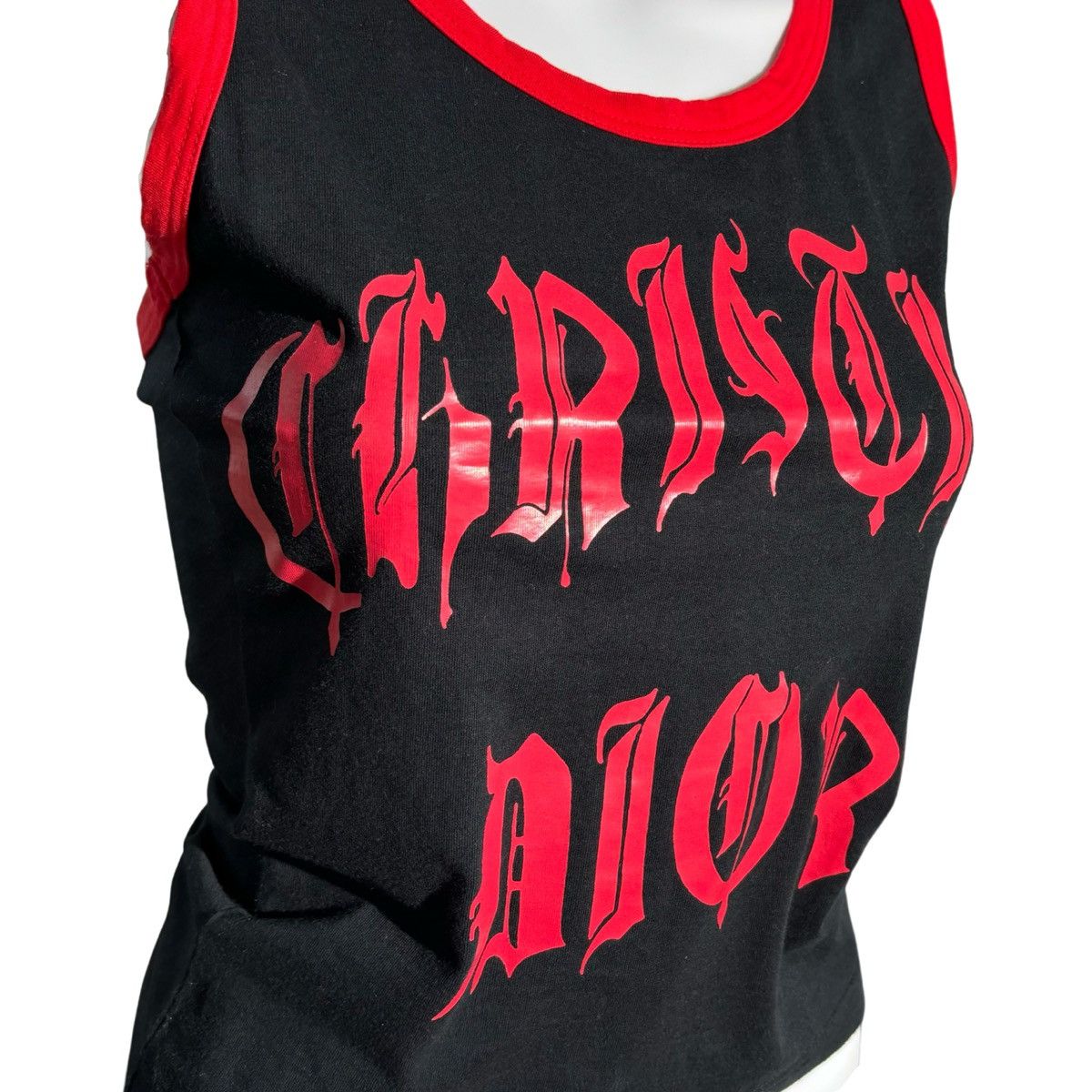 Dior × John Galliano × Vintage Dior 2002 Spring Gothic Logo Red Tank Size M / US 6-8 / IT 42-44 - 7 Thumbnail