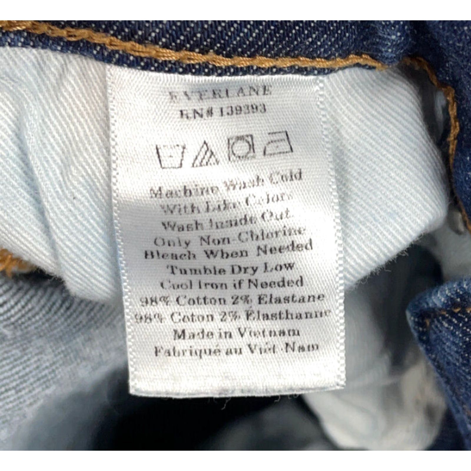 Everlane Everlane Jeans Denim High Rise Dark Blue Slim 24 Womens 5-Pocket Stretch Cotton Blend Tapered Ankle Skinny Size 42" / US 20 - 6 Thumbnail