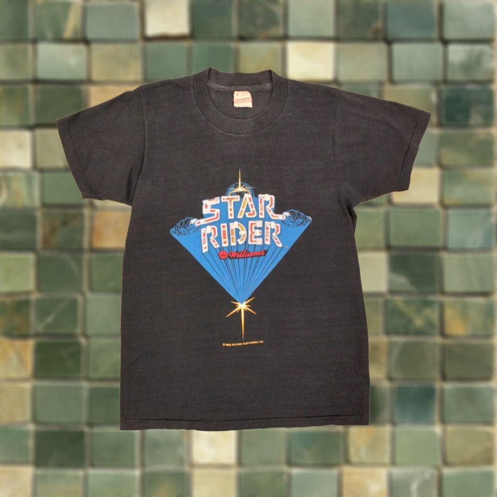 Vintage VTG Screen Stars 80s T Shirt Black XS Short Sleeve Men’s 1980s Video Game Rider Logo Size US XS / EU 42 / 0 - 1 Thumbnail