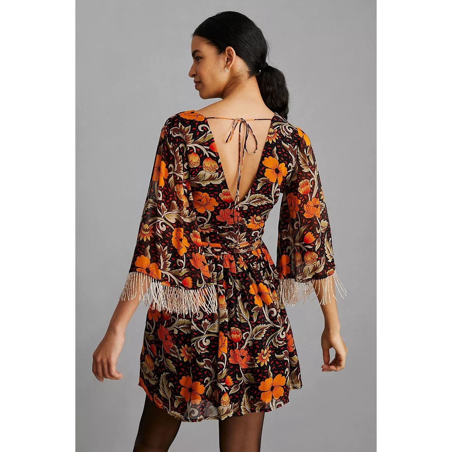 Anthropologie New Anthropologie Verb Fringed Mini Dress $220 XS Floral Size XS / US 0-2 / IT 36-38 - 5 Thumbnail