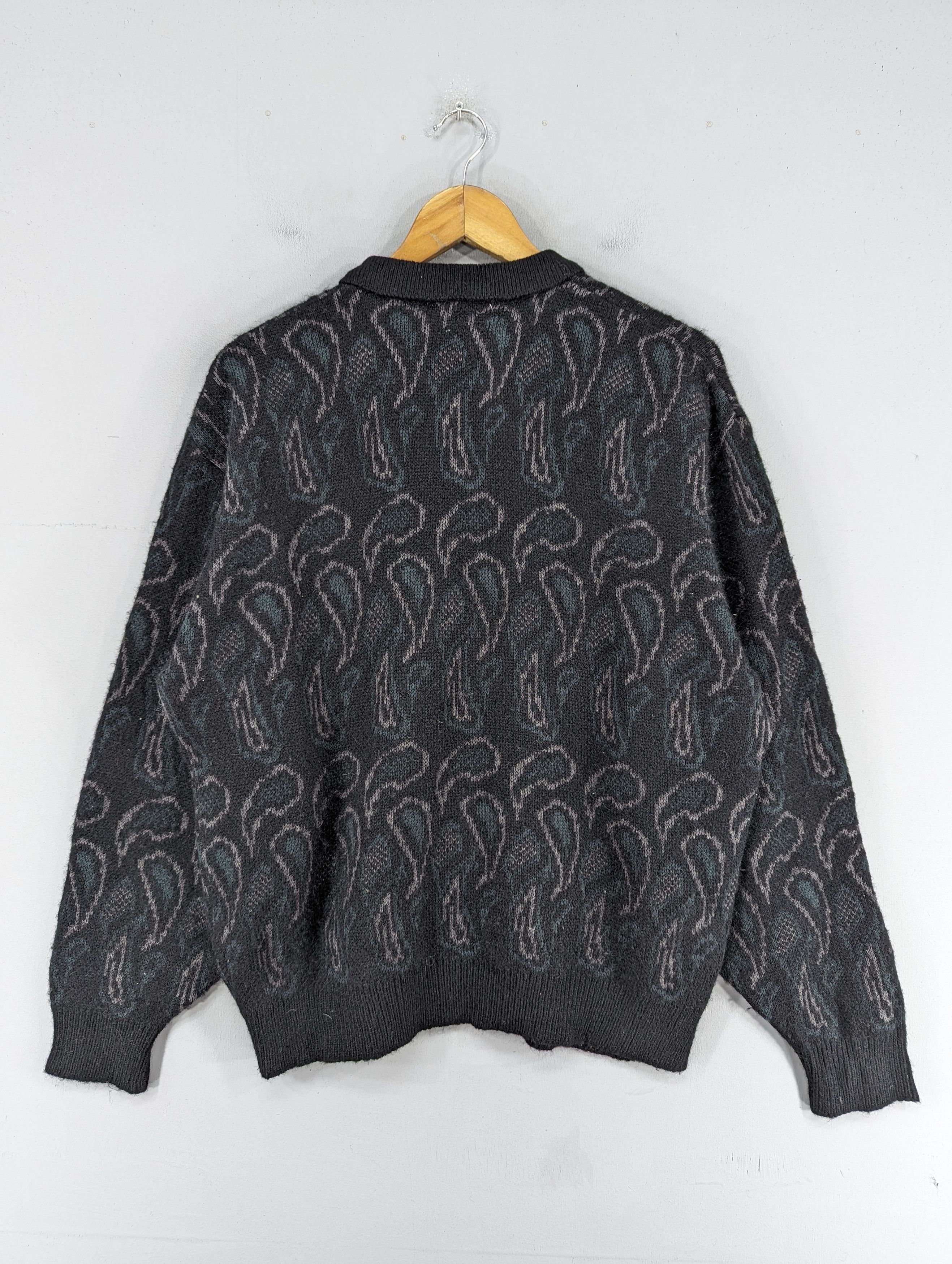 Vintage Japanese Brand Wool Knit Paisley Style Sweatshirt Size US M / EU 48-50 / 2 - 9 Thumbnail