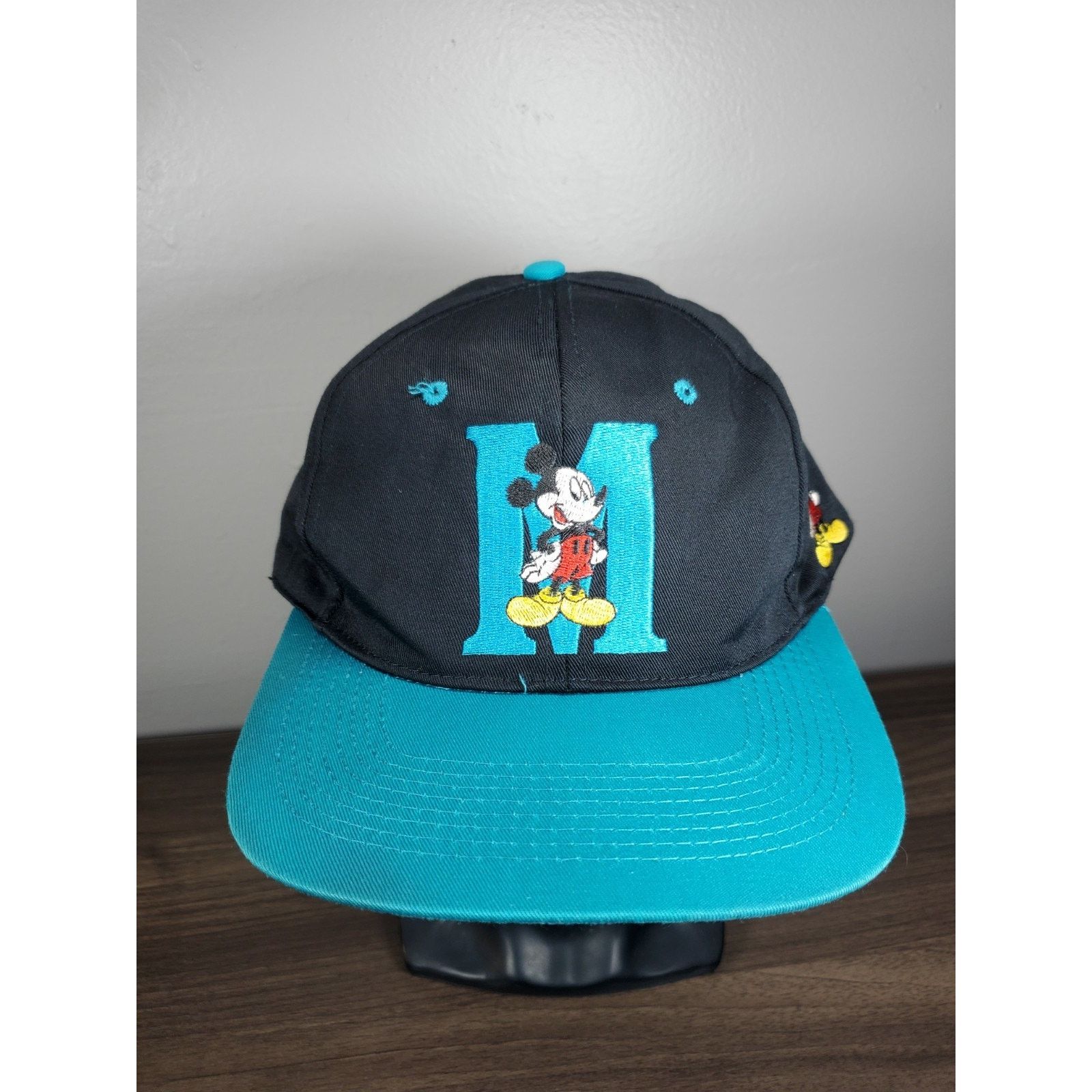 Disney × Mickey Unlimited × Vintage Disney Mickey Mouse Snapback Hat Cap M Logo Two Tone Size ONE SIZE - 9 Thumbnail