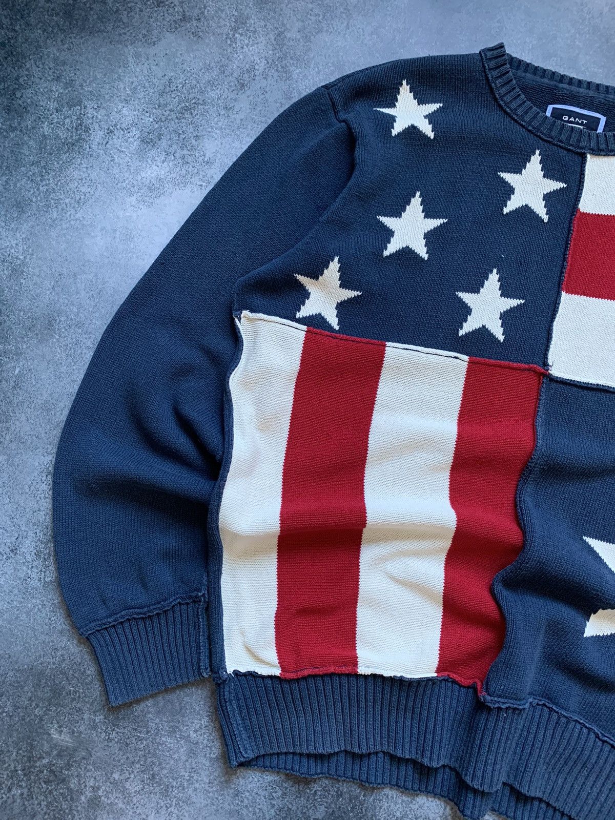 Gant × Vintage Vintage Gant USA Flag Sweater PRL Style Y2k Size US XL / EU 56 / 4 - 3 Thumbnail