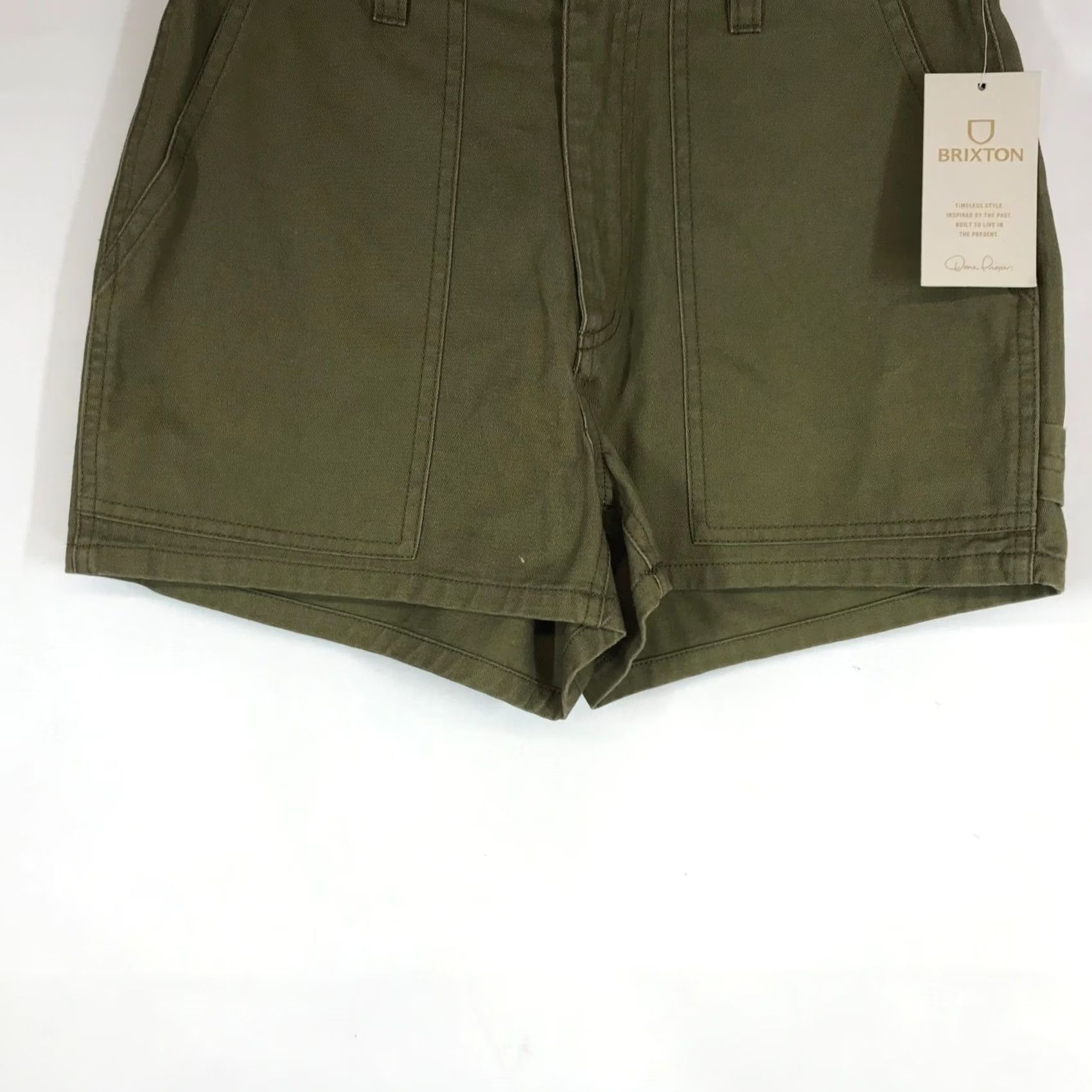 Brixton Brixton Womens Olive Green Utility Carpenter Shorts High Waisted Size 25 NWT Size 42" / US 20 - 3 Thumbnail