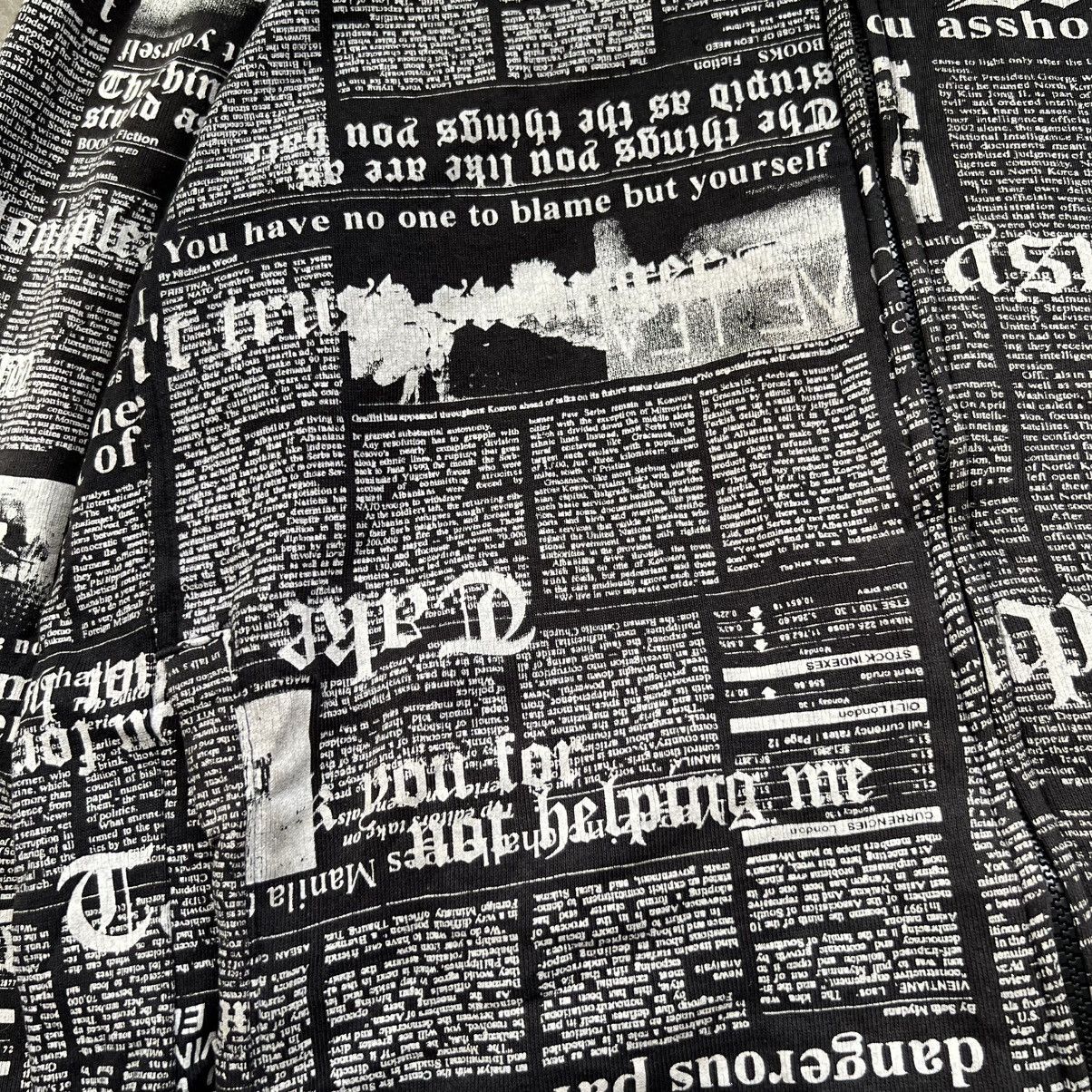 Seditionaries 2000s Splendid Satisfaction Poem Vkei Style Zip Fur Hoodie Size US XL / EU 56 / 4 - 4 Thumbnail