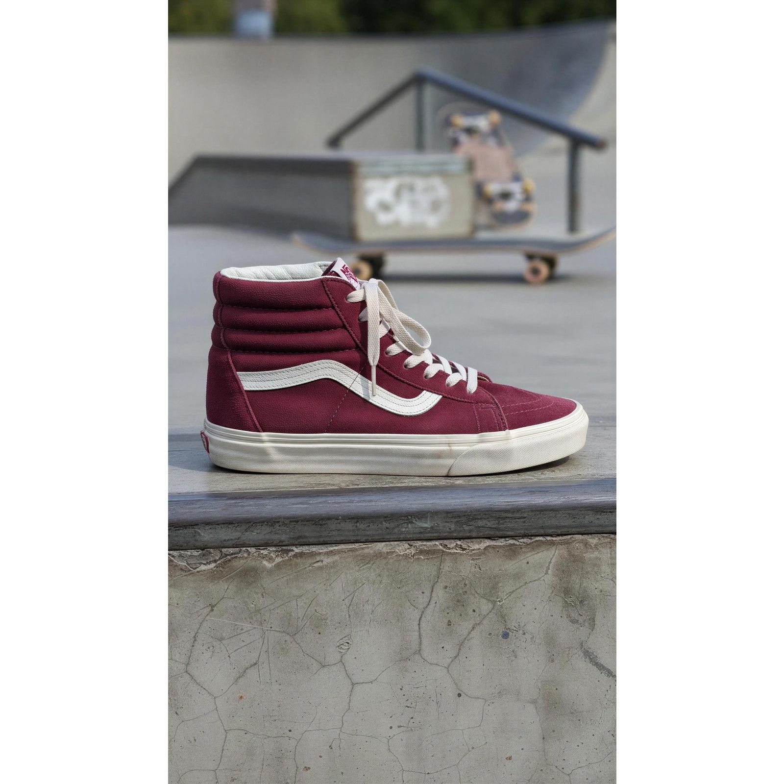 Vans Vans Sk8-Hi High Top Sneakers Burgundy Maroon M5/W6.5 Size US 5 / EU 37 - 1 Thumbnail