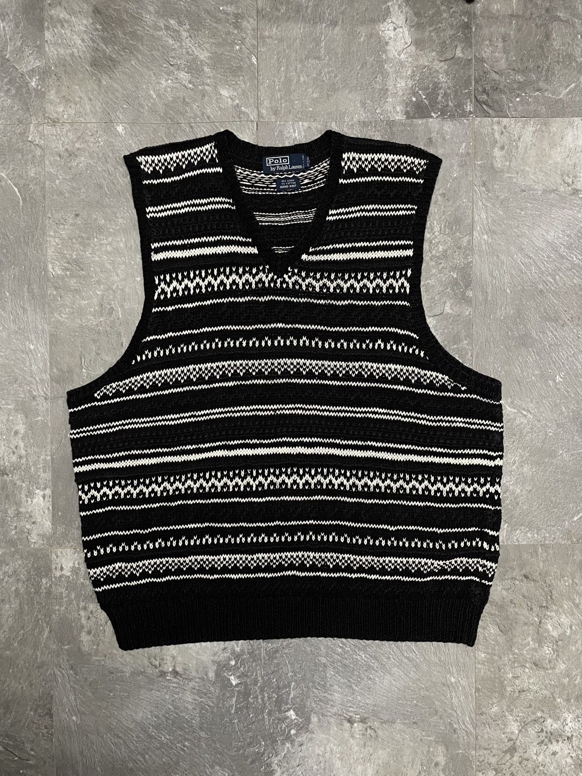 Polo Ralph Lauren Polo Ralph Lauren Fair Isle Hand Knit Sweater Vest Linen RRL Size US XXL / EU 58 / 5 - 1 Thumbnail