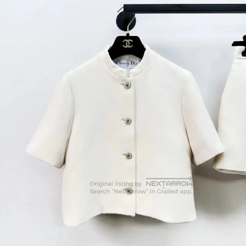 Dior Dior White Wool Women's Coat S Size . Size S / US 4 / IT 40 - 1 Thumbnail