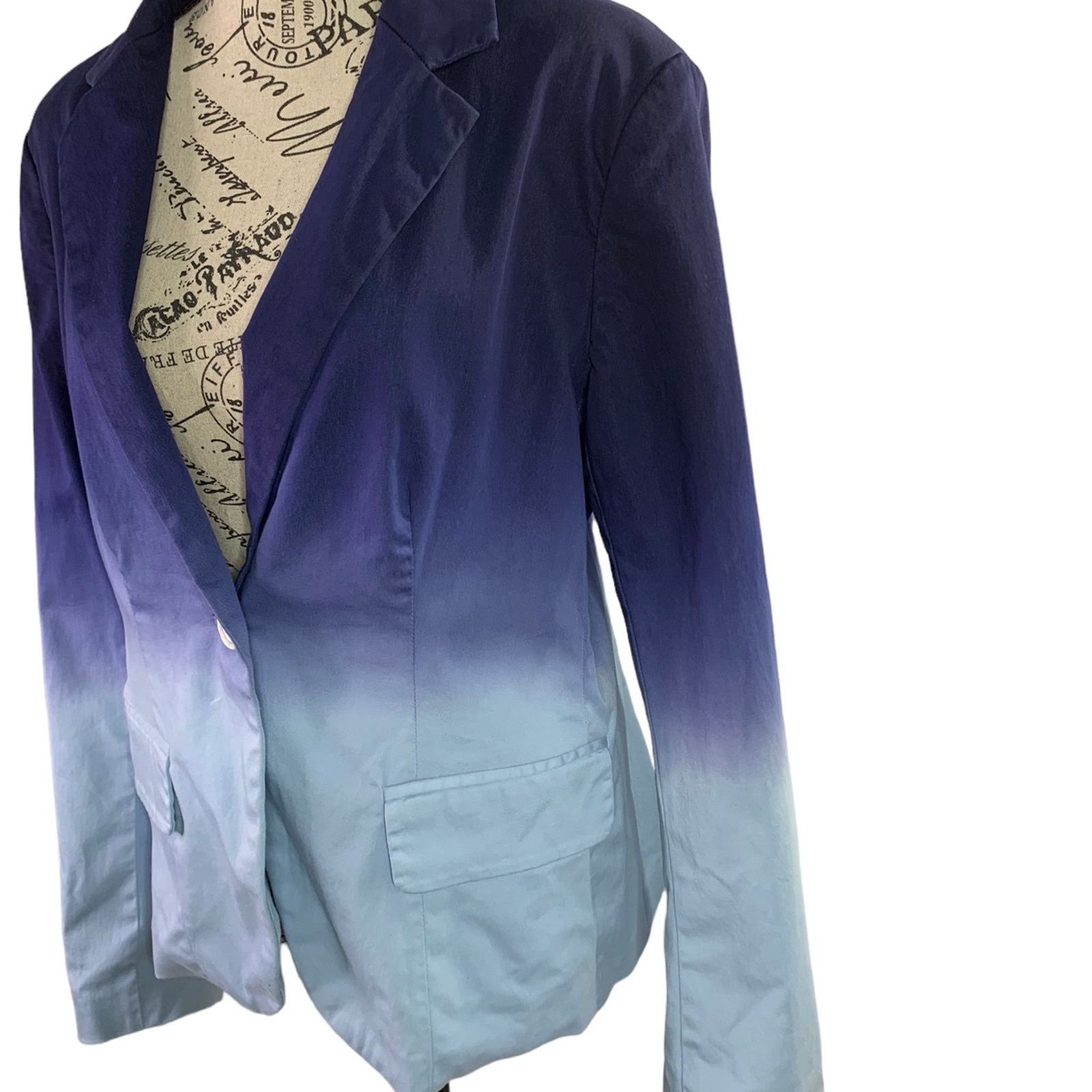 Boston Proper Boston Proper Women Blazer Blue Ambre Polyester Lining Sz 10 Size M / US 6-8 / IT 42-44 - 4 Thumbnail