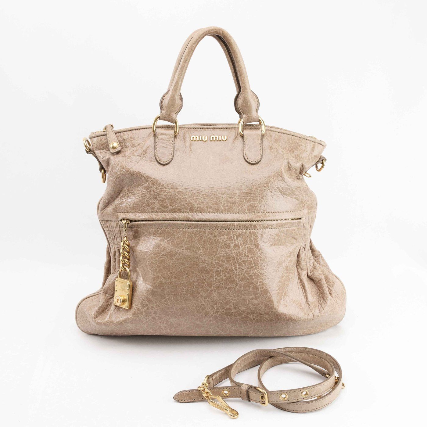 Miu Miu Miu Miu Leather 2-Way Tote Bag Size ONE SIZE - 22 Thumbnail