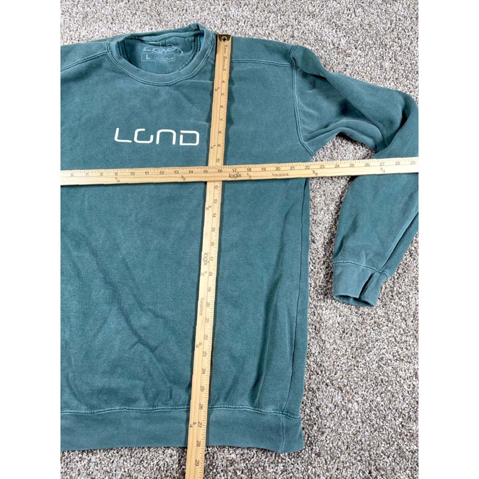 Vintage LGND Supply Co. Garment Dyed Sweatshirt Adult Large Green Graphic Print Cars Mens Size US L / EU 52-54 / 3 - 5 Thumbnail