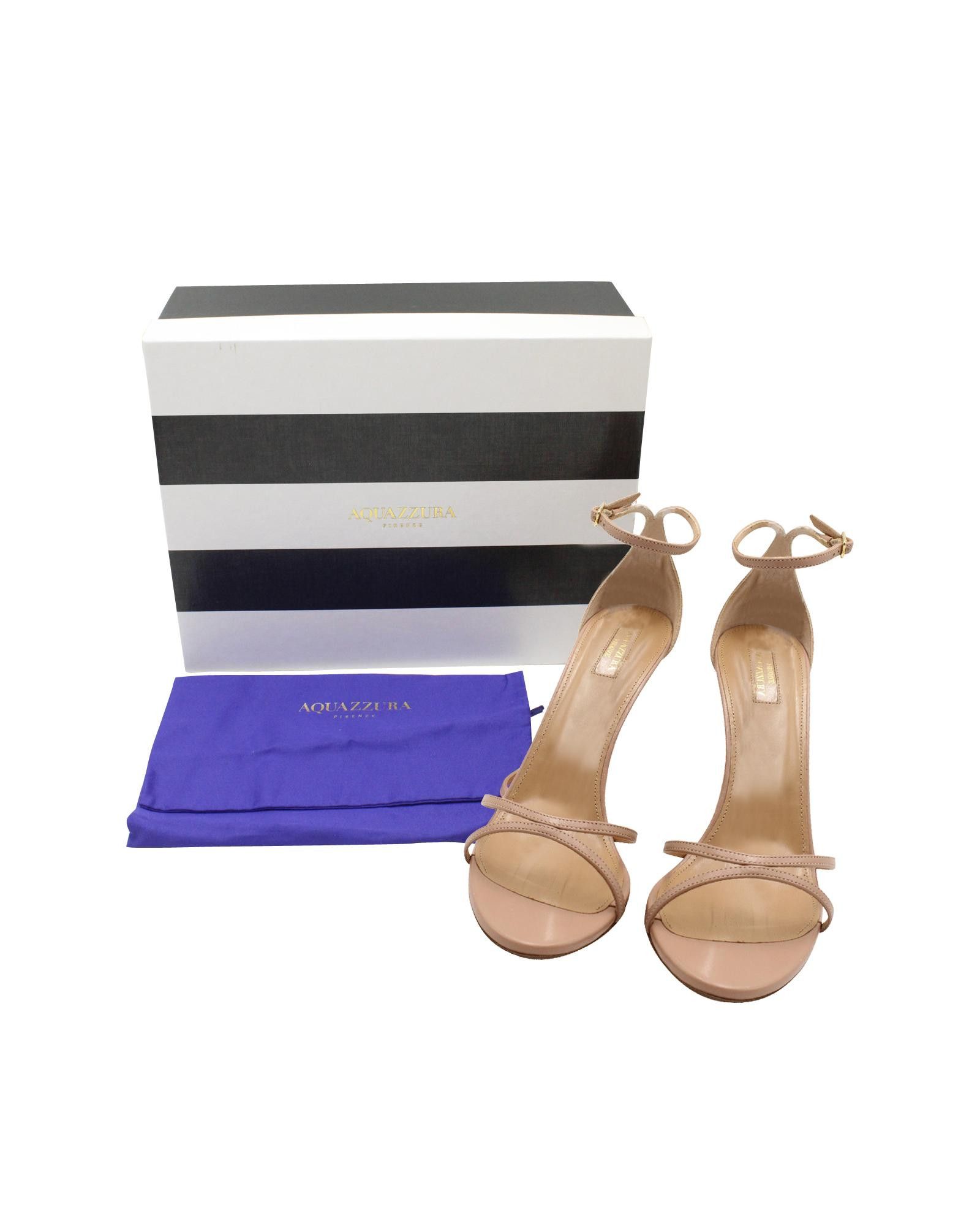 image of Aquazzura Elegant Leather Sandals in Pink, Women's (Size 11)