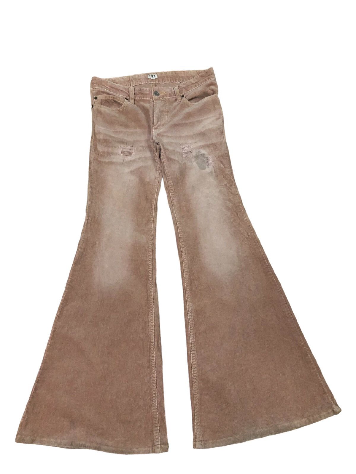 If Six Was Nine × Le Grande Bleu (L.G.B.) LGB Bell Bottom Flare Velour Pants Size 29" - 1 Thumbnail