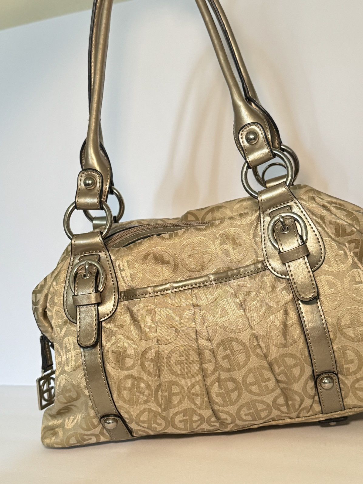 Giani Bernini Vintage Giani Bernini Gold Tan Monogram Handbag Size ONE SIZE - 13 Thumbnail