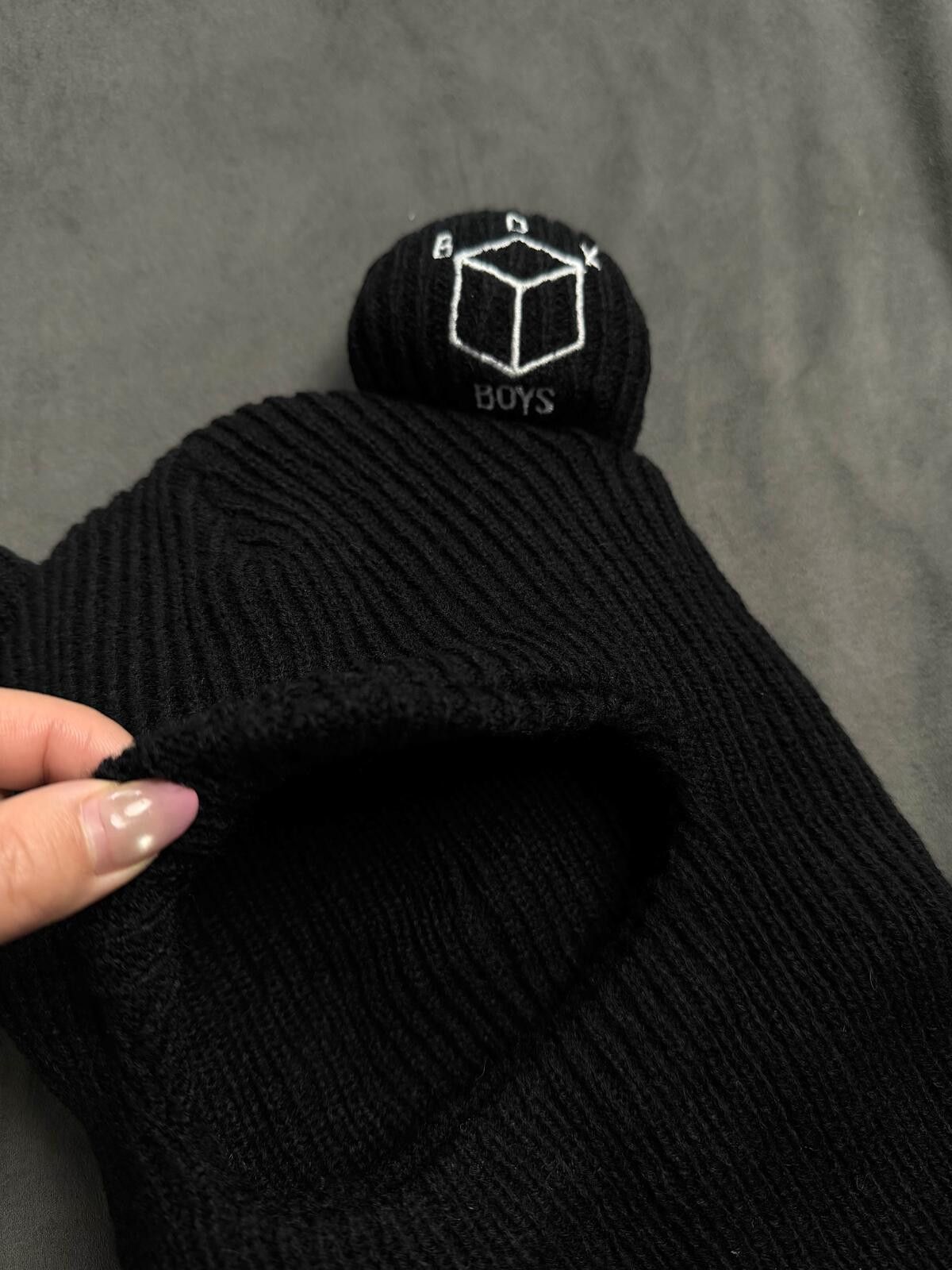 Japanese Brand Deadstock Box Boys Drill Black Balaclava Ski Mask OS Size ONE SIZE - 2 Thumbnail