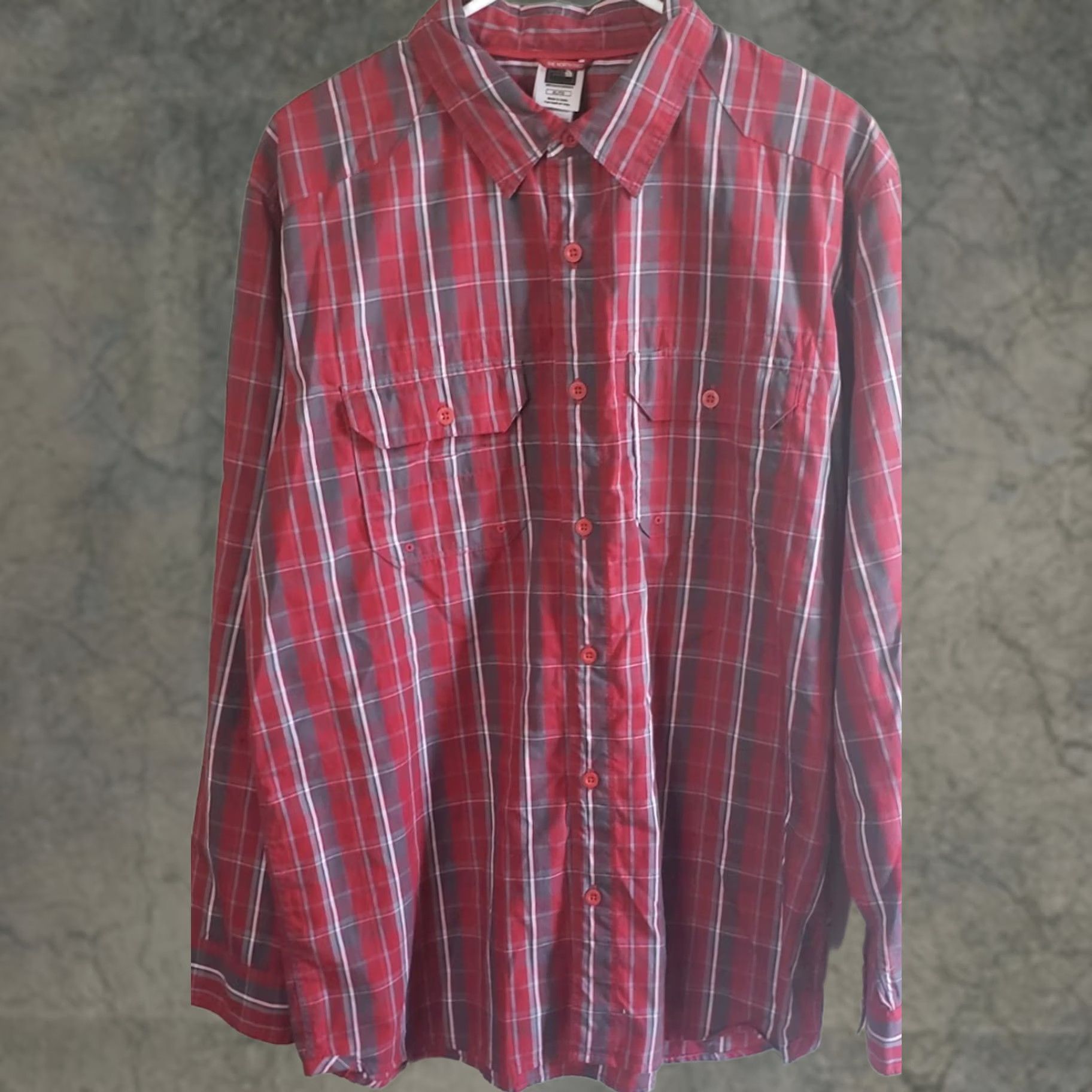 The North Face VINTAGE The North Face Shirt Button-Up Plaid Long Sleeve Men XL Orange Red Button-Down Collar Mens Size US XL / EU 56 / 4 - 1 Thumbnail